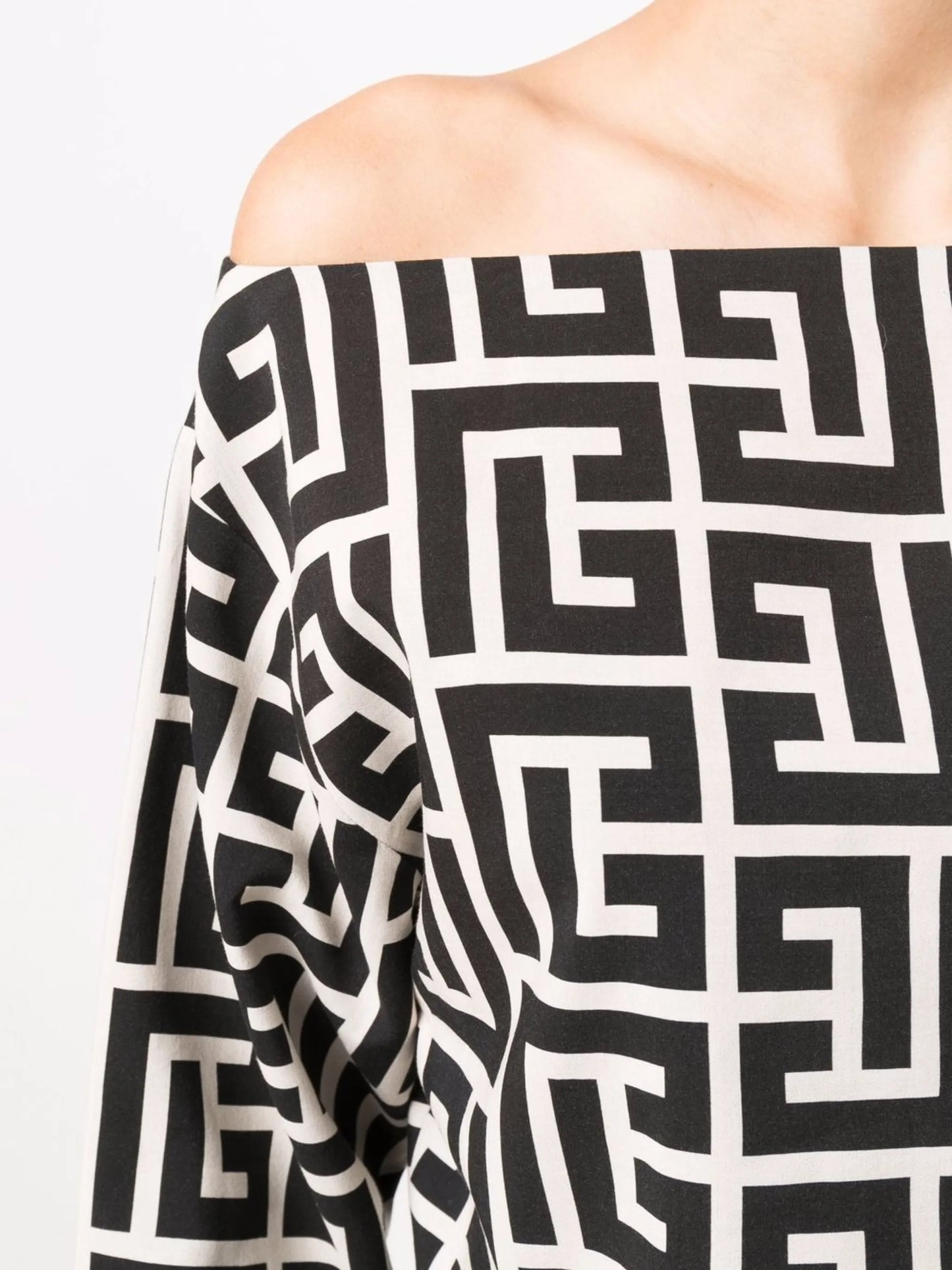 monogram print blouse