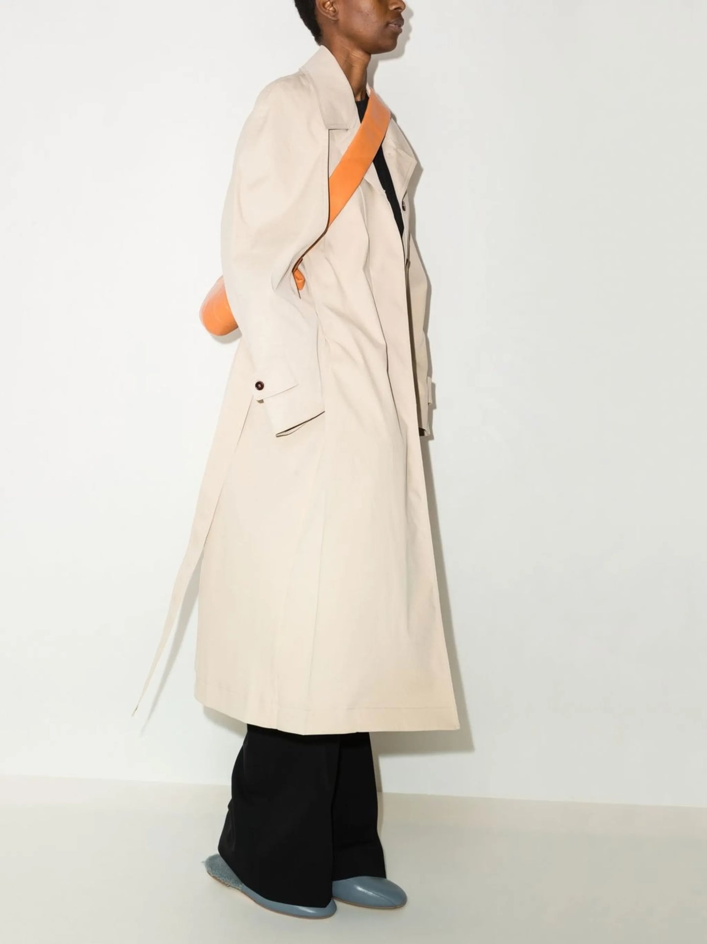 raglan-sleeve trench coat