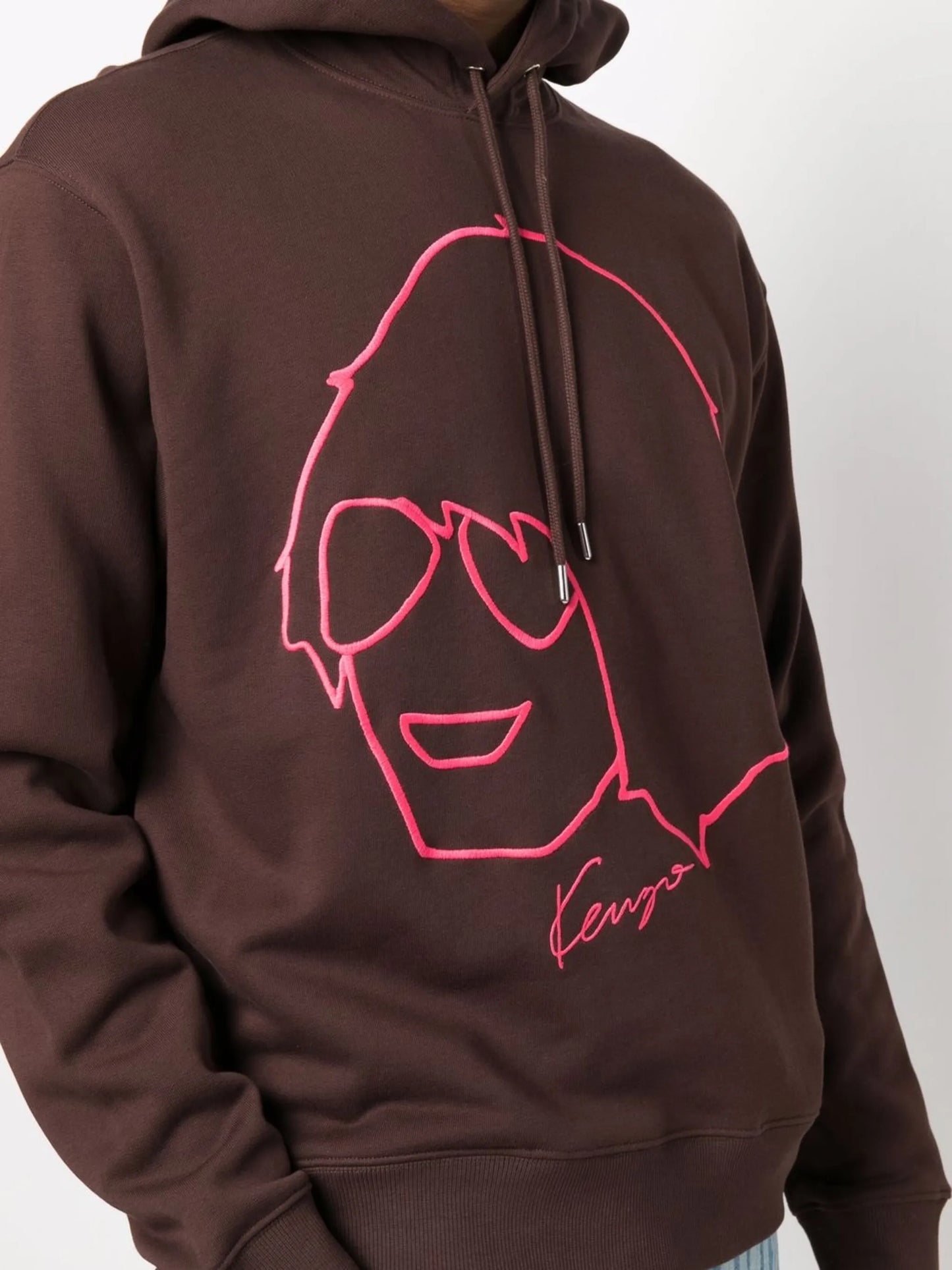 sketch-embroidery cotton hoodie