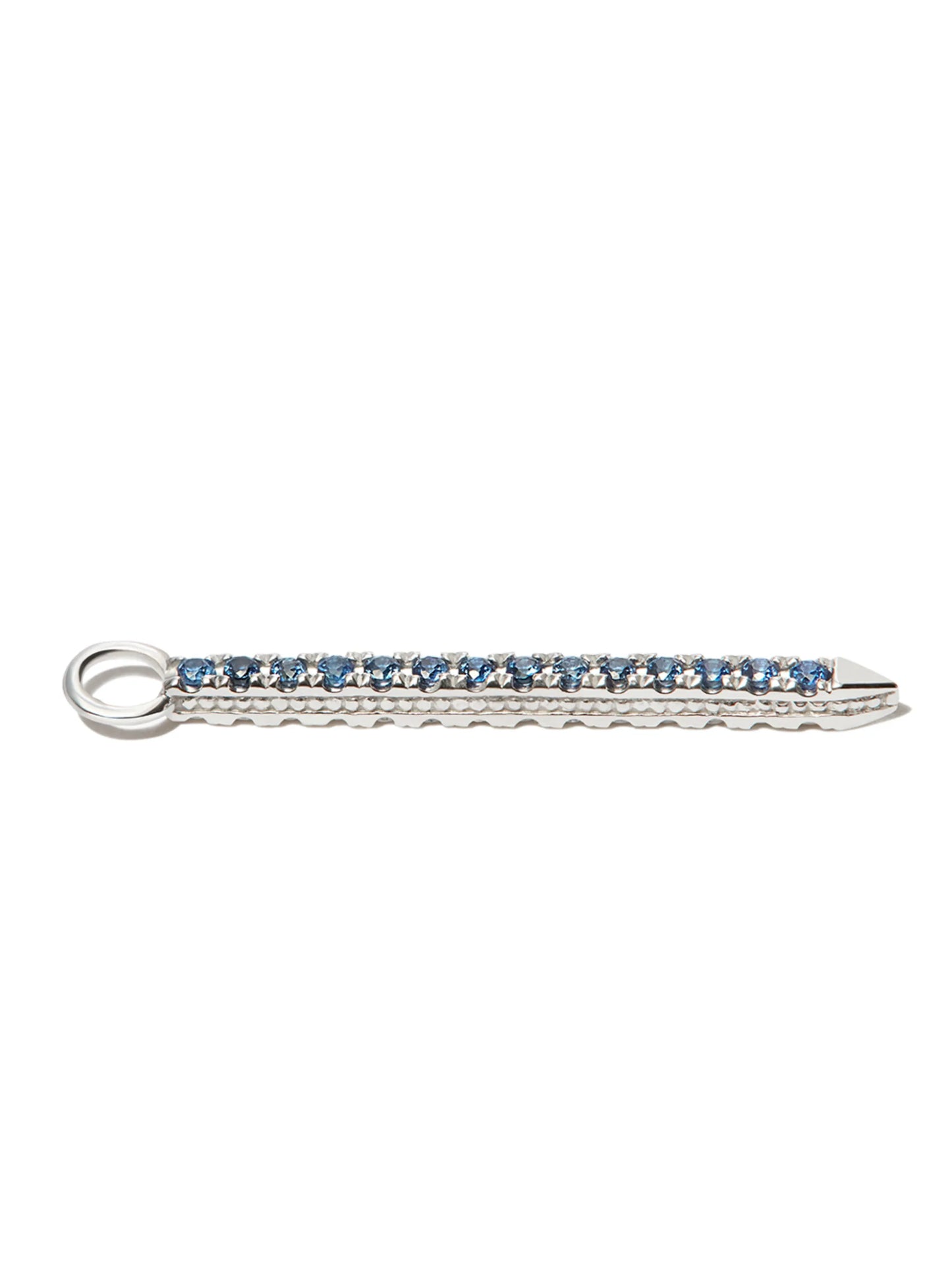 18kt white gold Eternity Bar sapphire and diamond charm