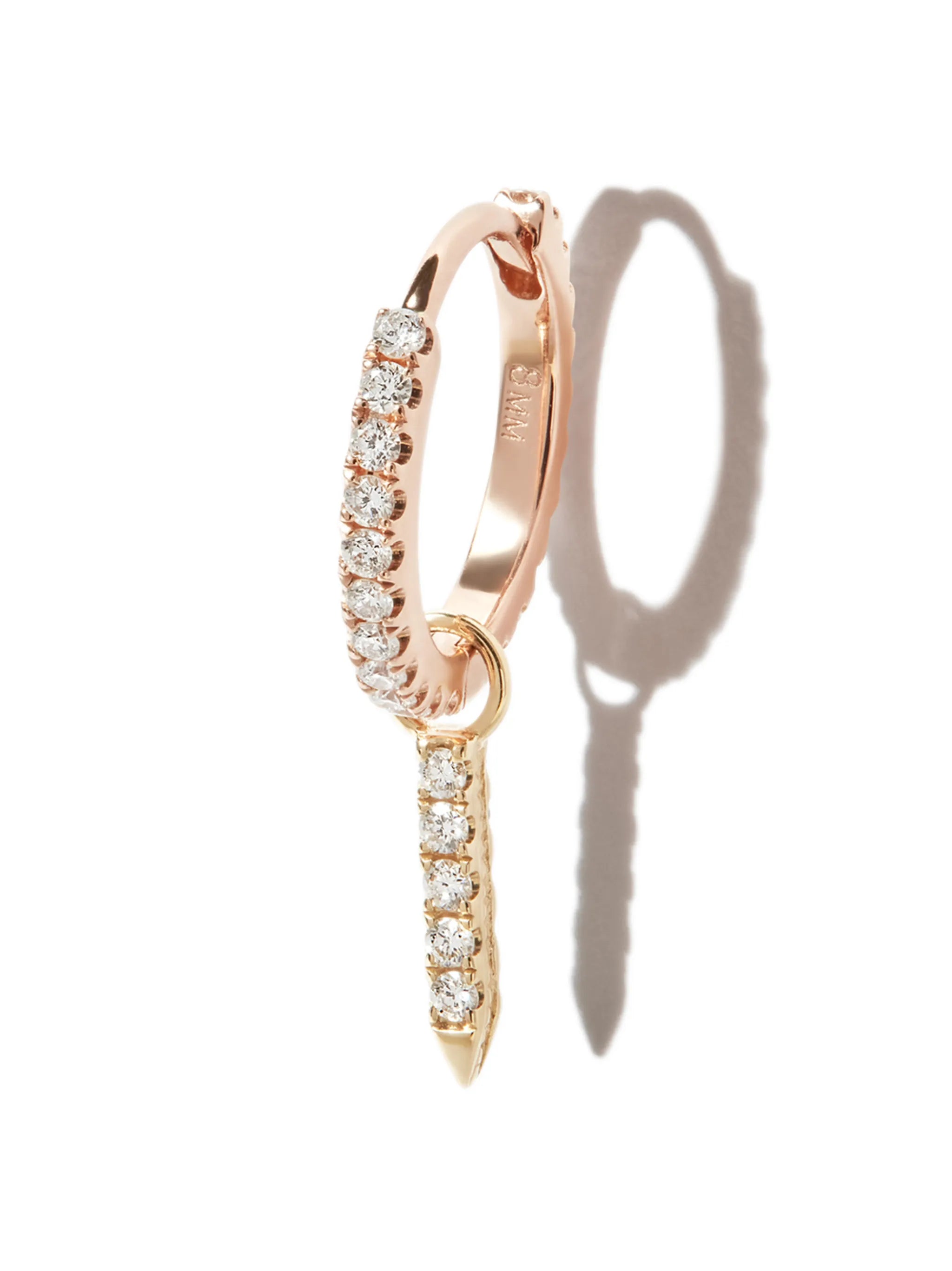 18kt yellow gold Eternity Bar diamond and sapphire charm