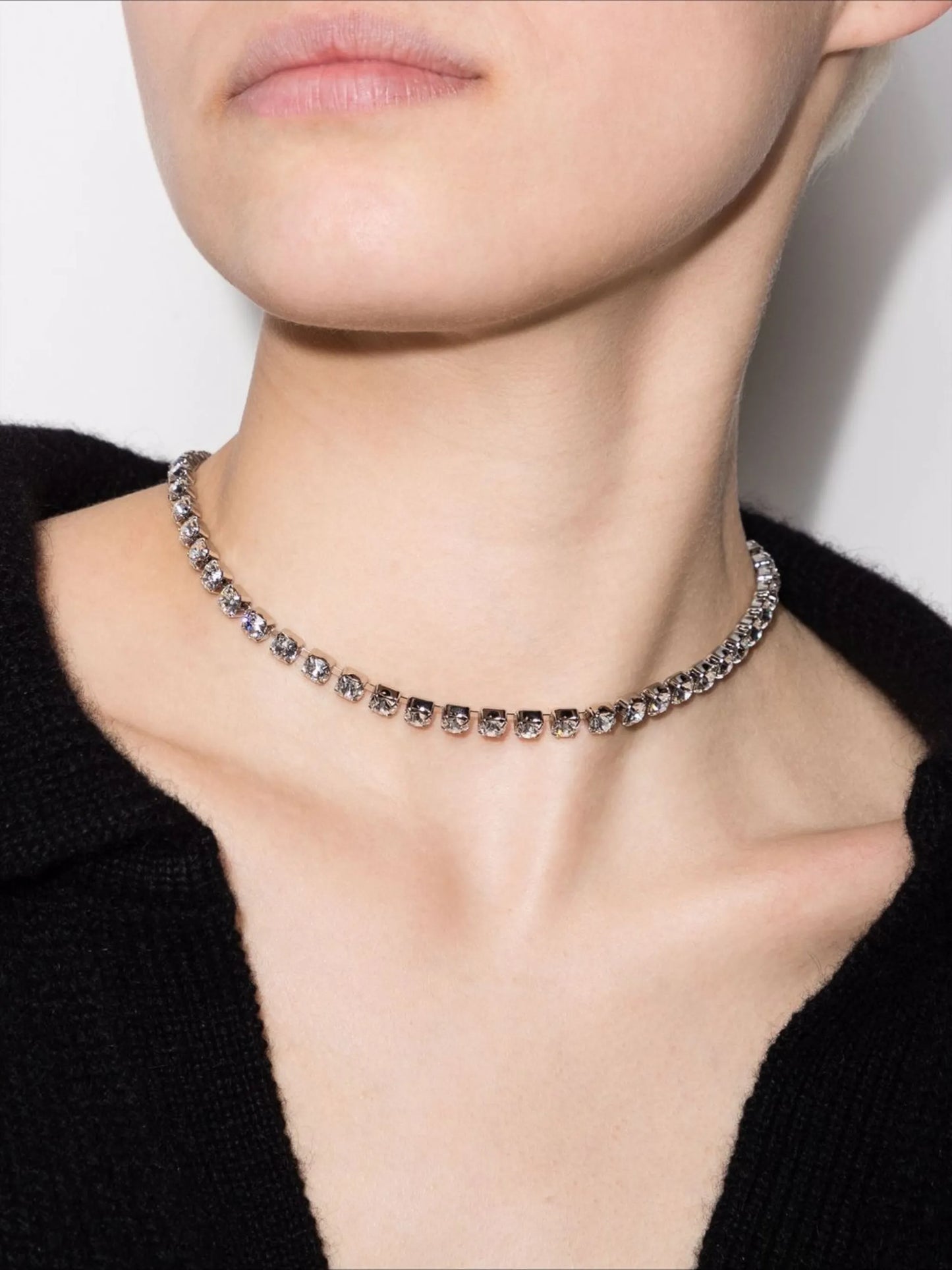 crystal-embellished tennis necklace