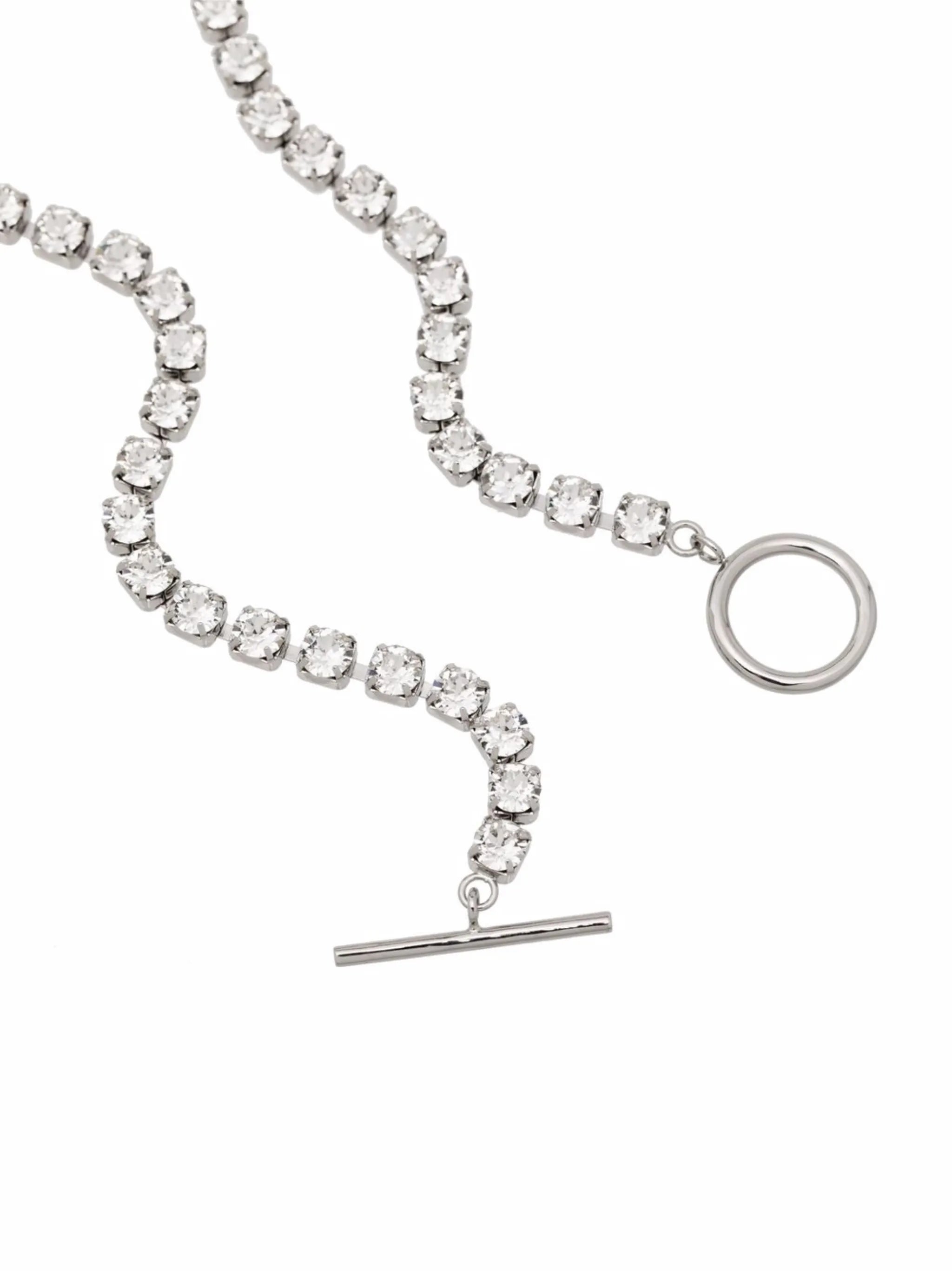 crystal-embellished tennis necklace