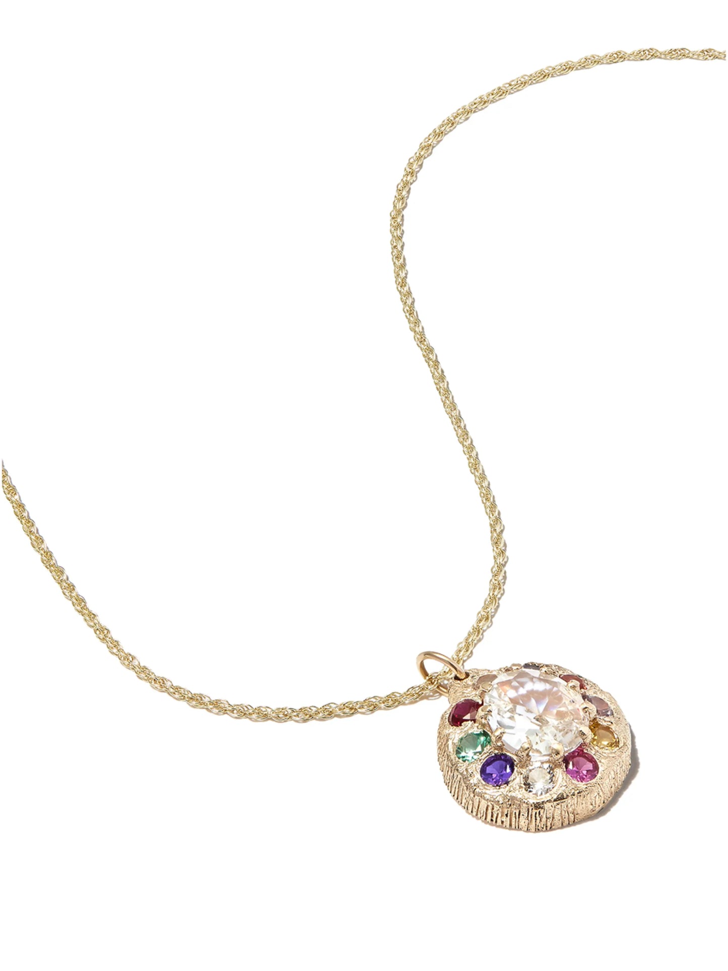 9kt yellow gold sapphire necklace