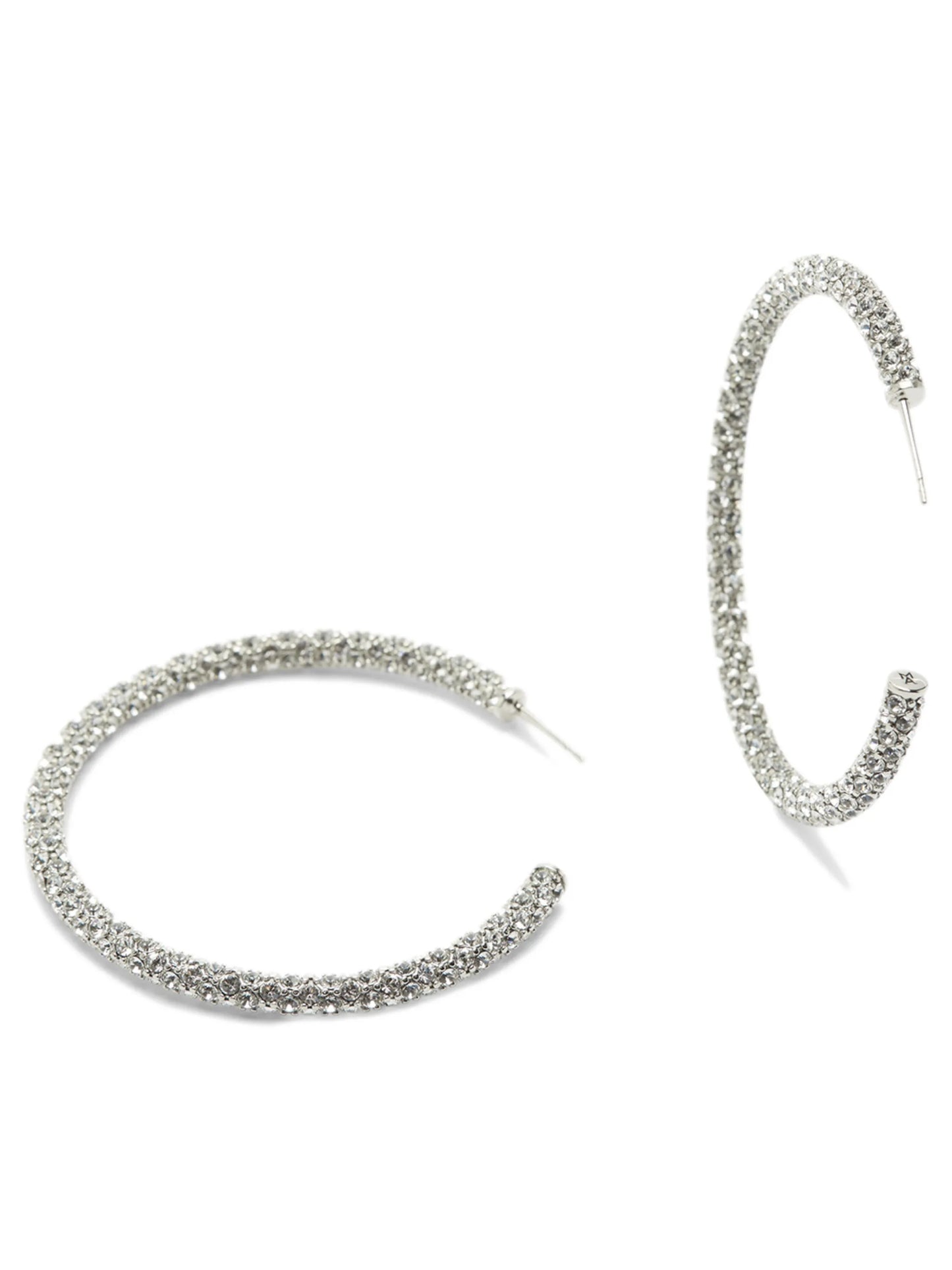 pavé-crystal embellished hoop earrings