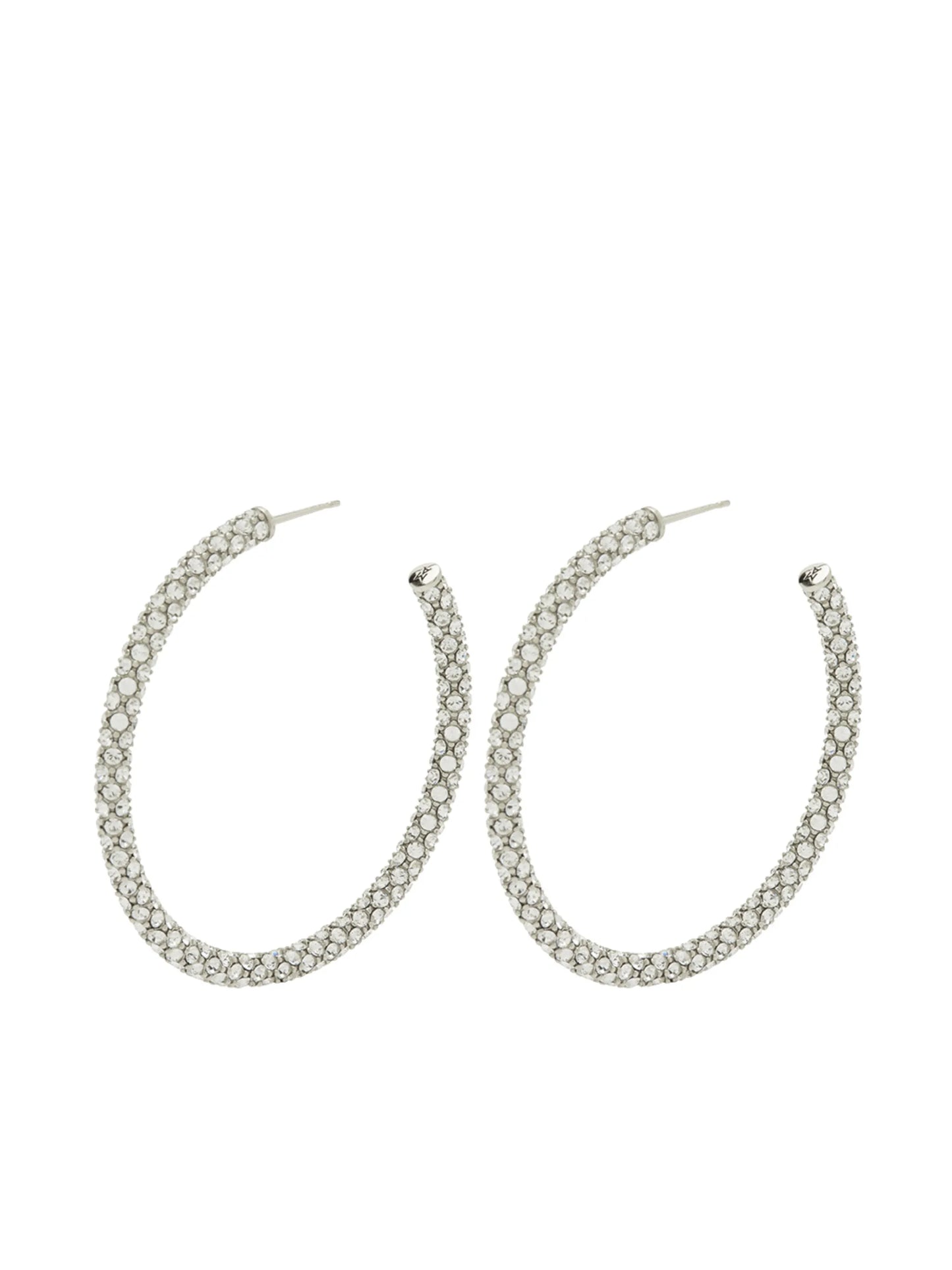 pavé-crystal embellished hoop earrings