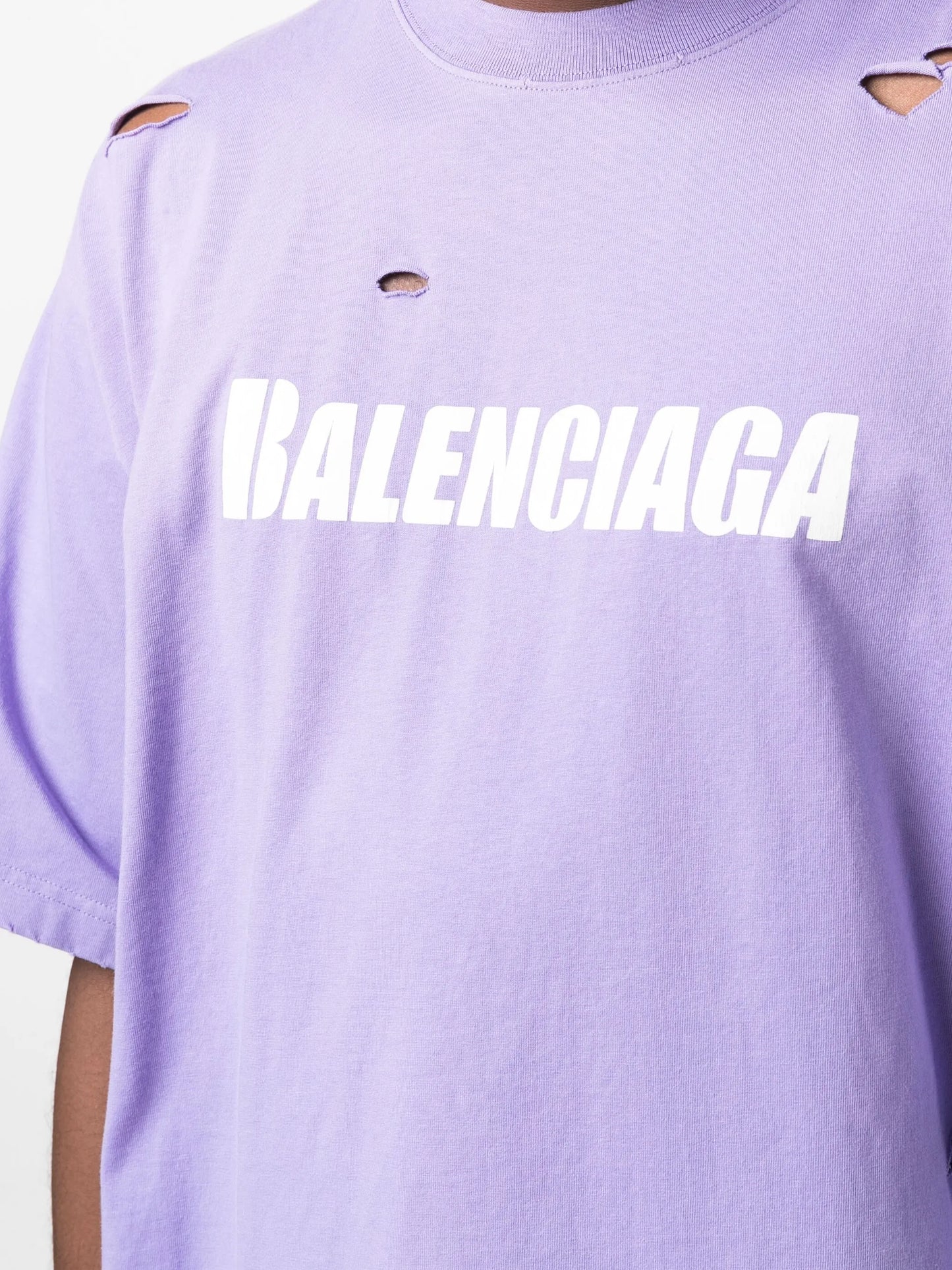 logo print distressed-finish T-shirt