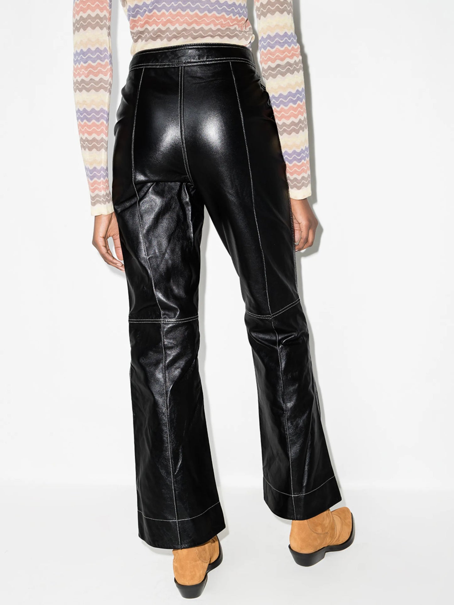high-rise bootcut trousers