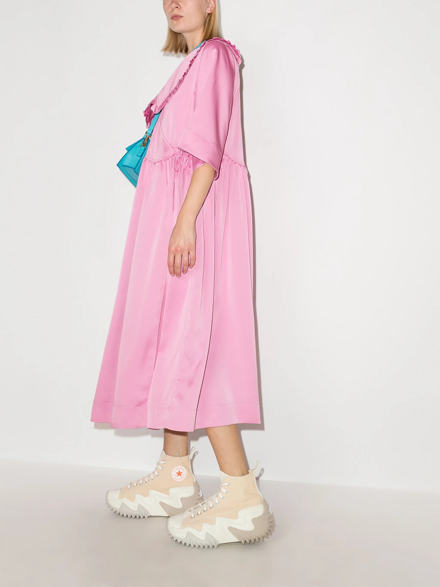 large Peter Pan collar midi dress