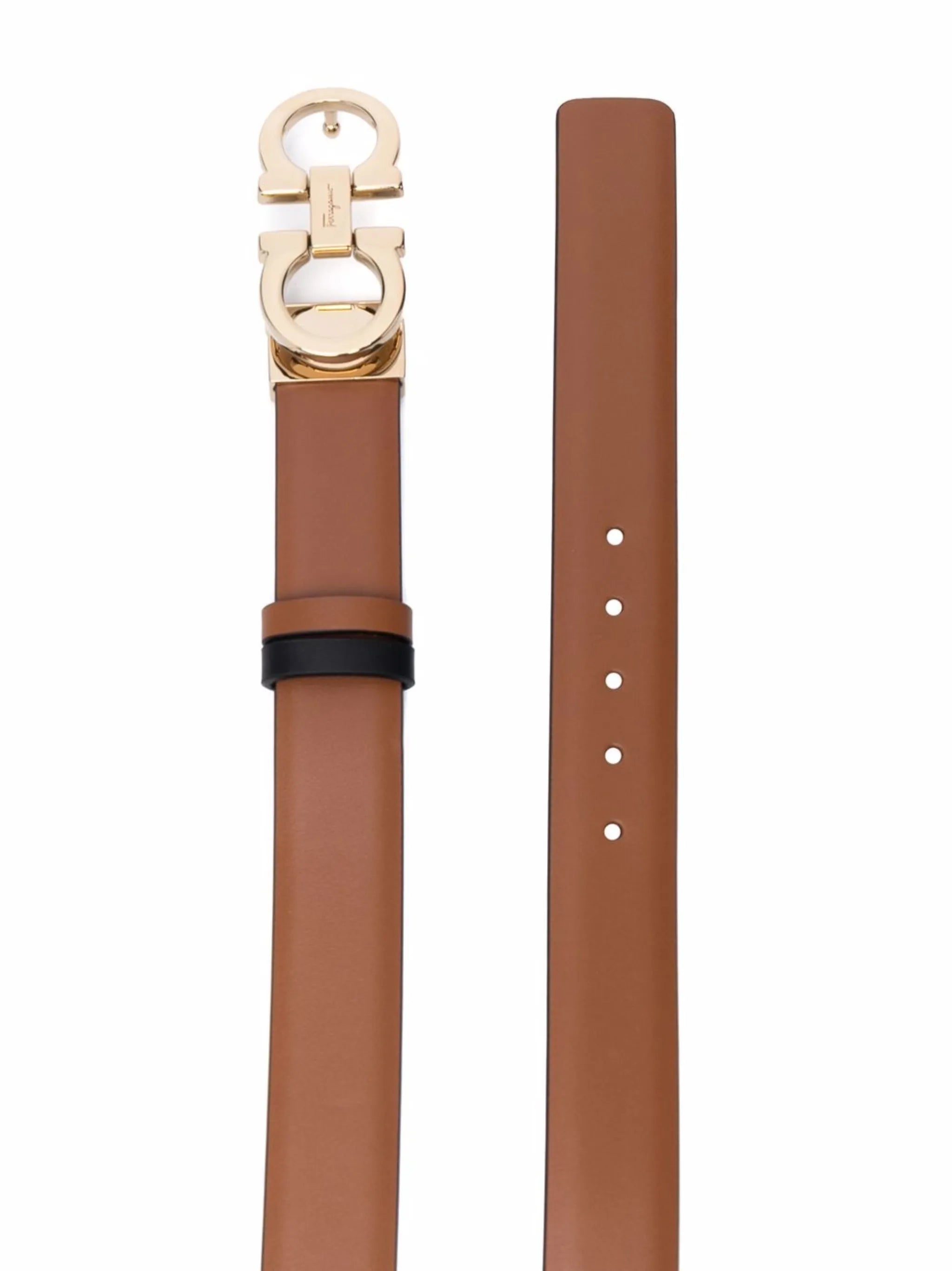 Gancini-buckle reversible belt