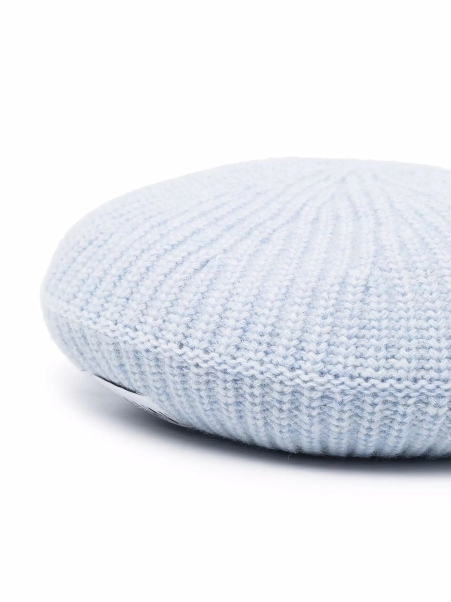 rib-knit logo-patch beret