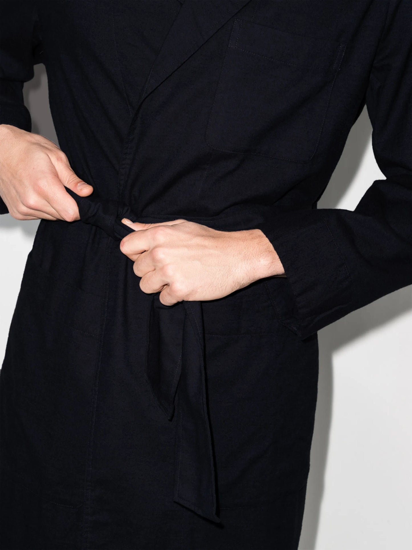flannel belted bathrobe