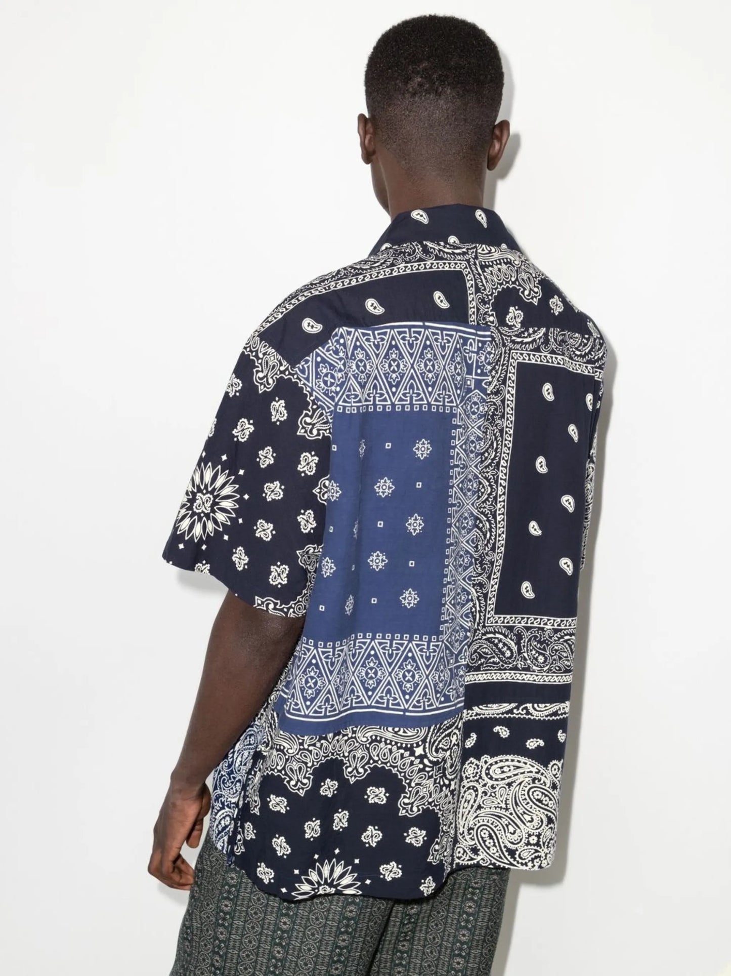bandana patchwork short-sleeve shirt