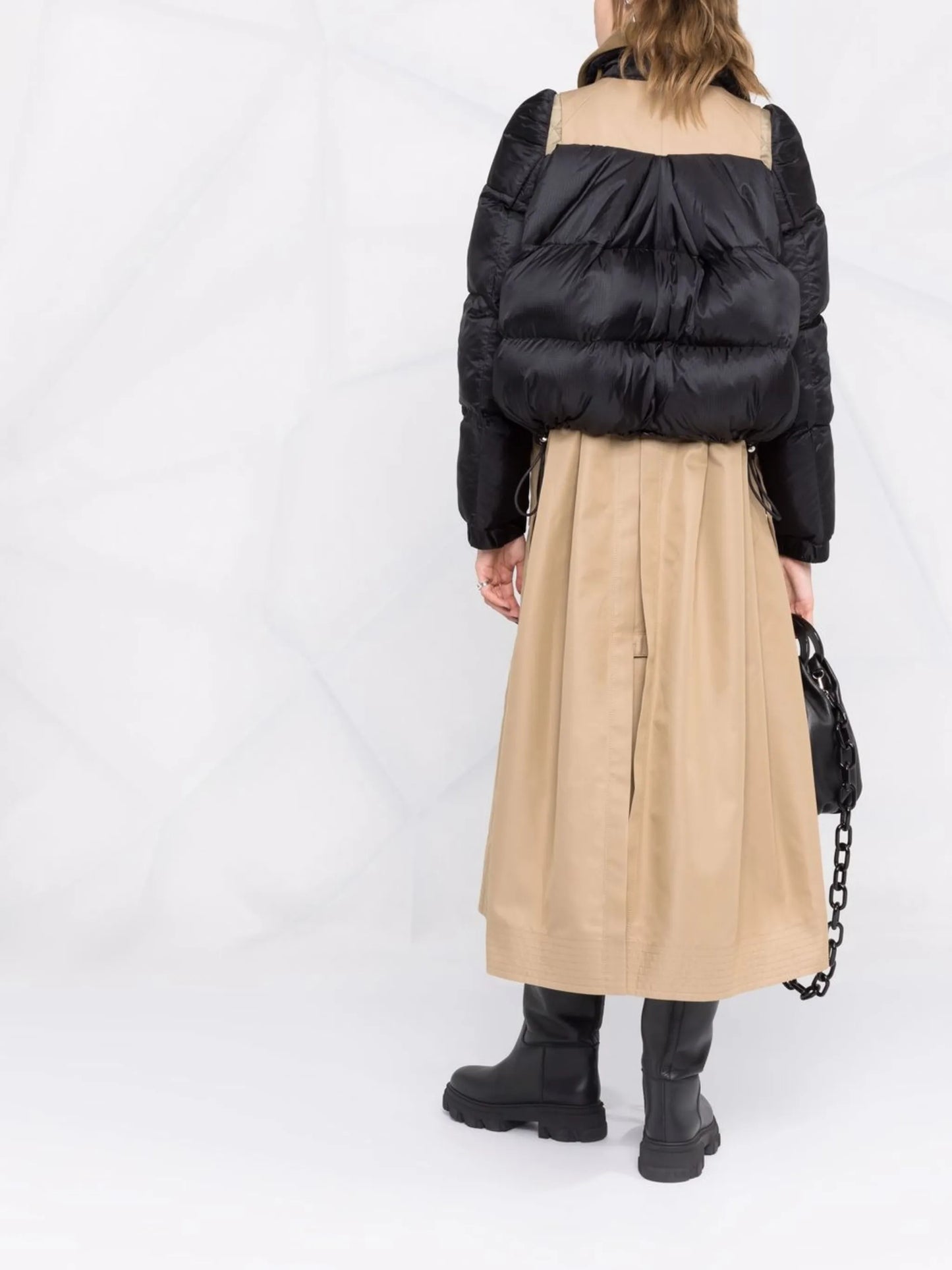 padded panel trench coat