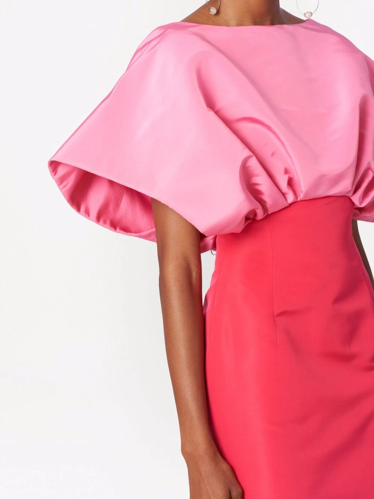 two-tone floor-length dress