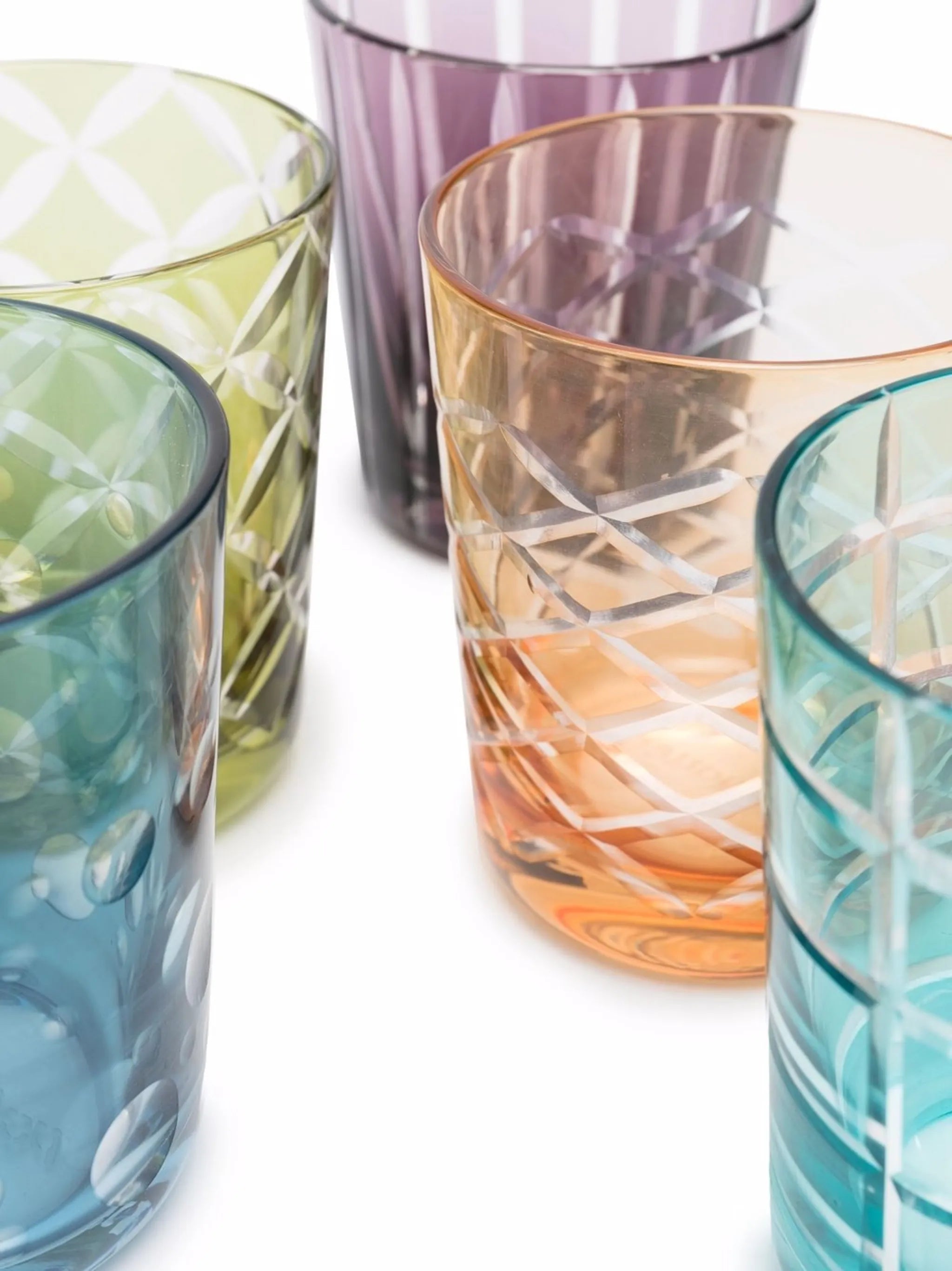 geometric-embossed glasses (set of 6)