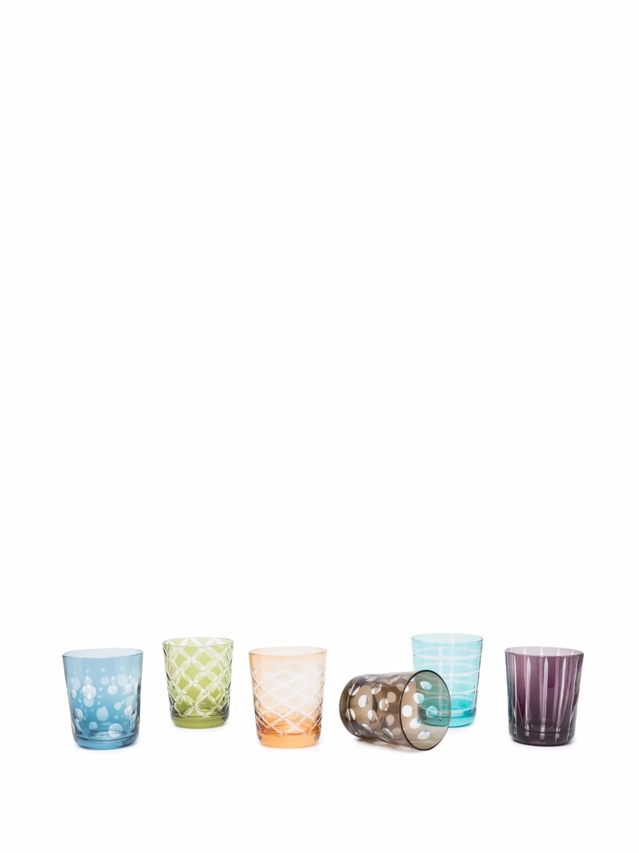 geometric-embossed glasses (set of 6)