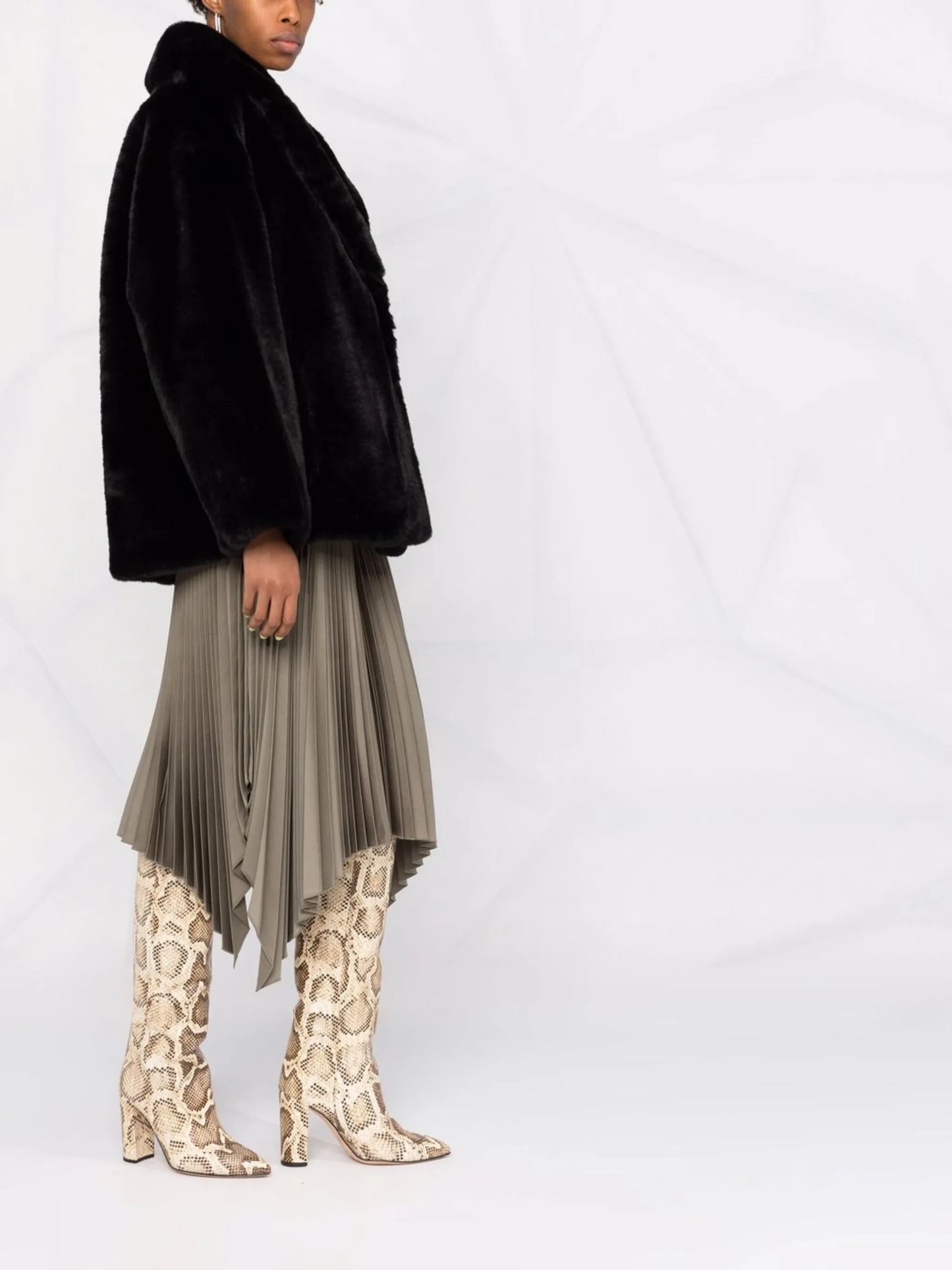 faux-fur oversized coat