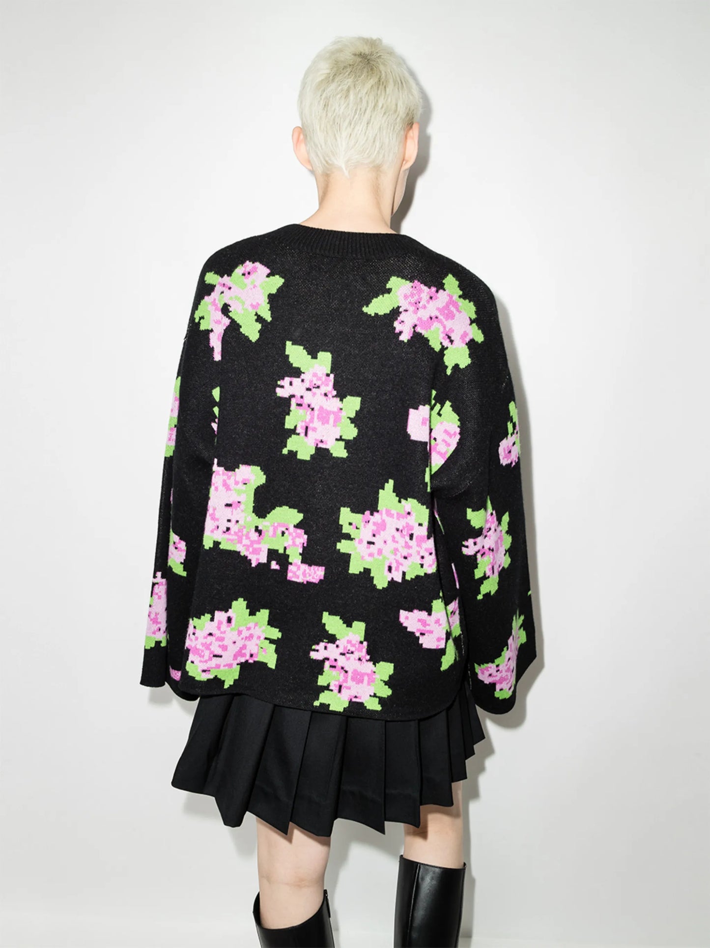 slogan-intarsia jumper