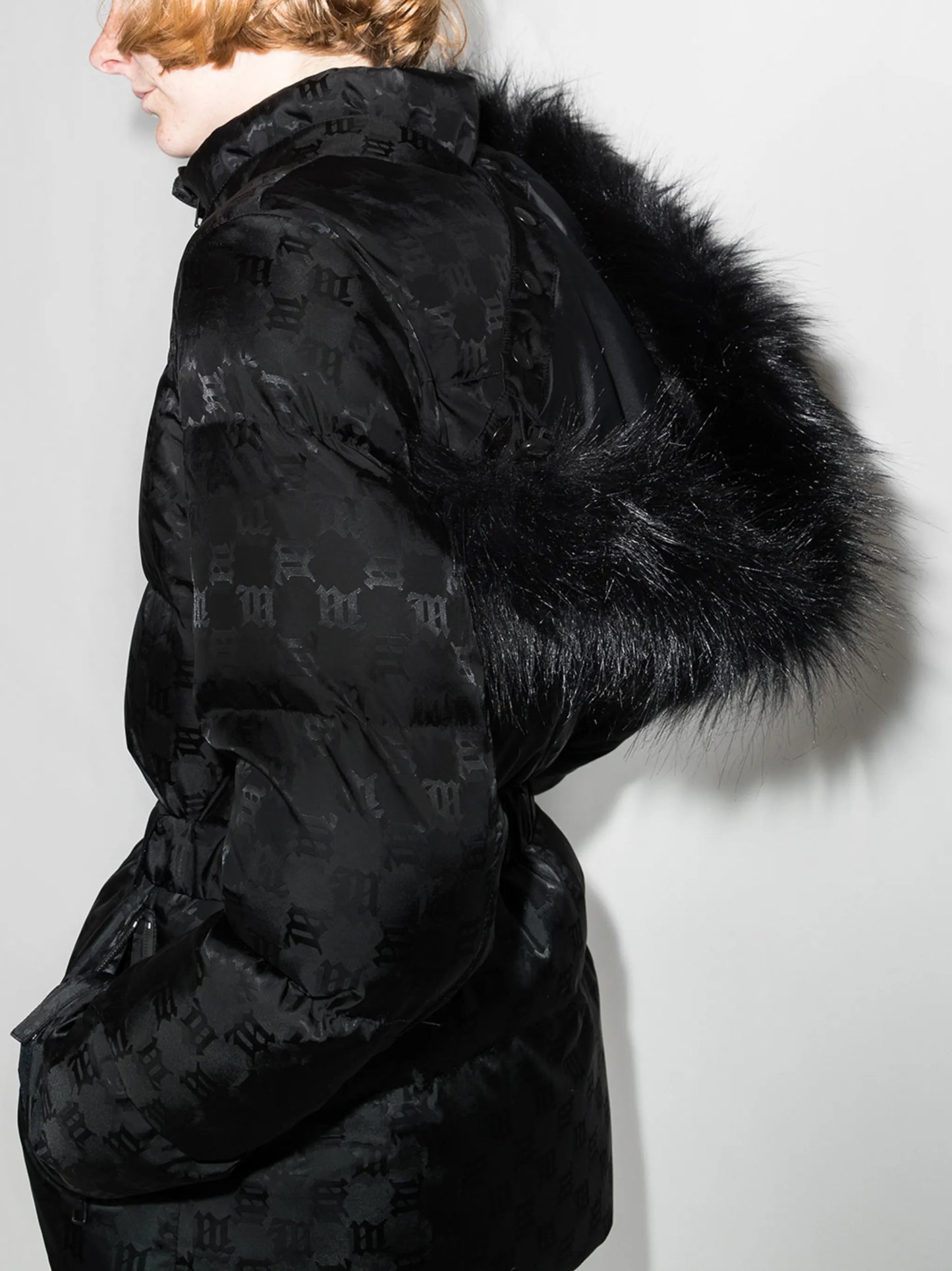 monogram-print puffer jacket
