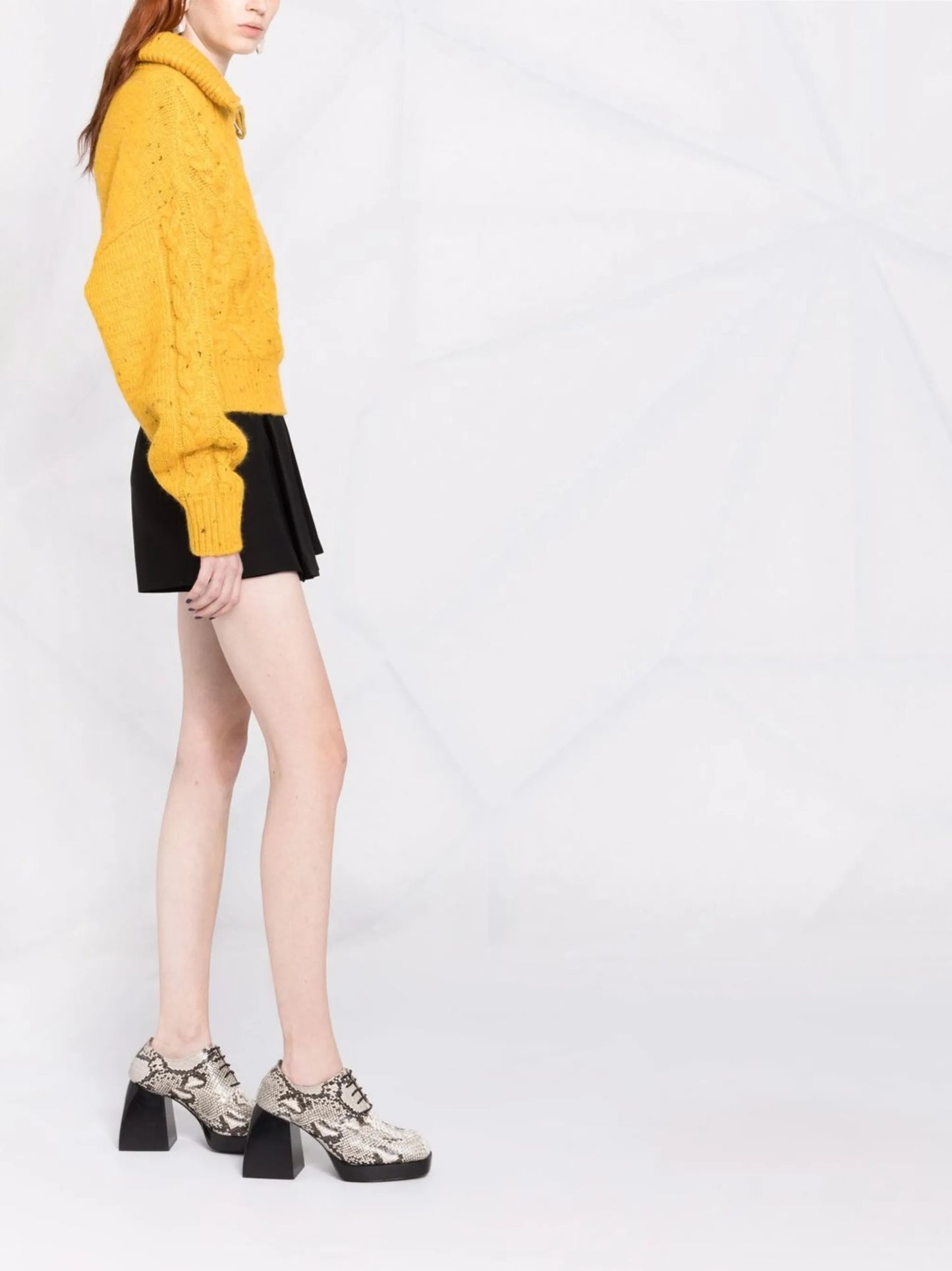 half-zip cable-knit jumper