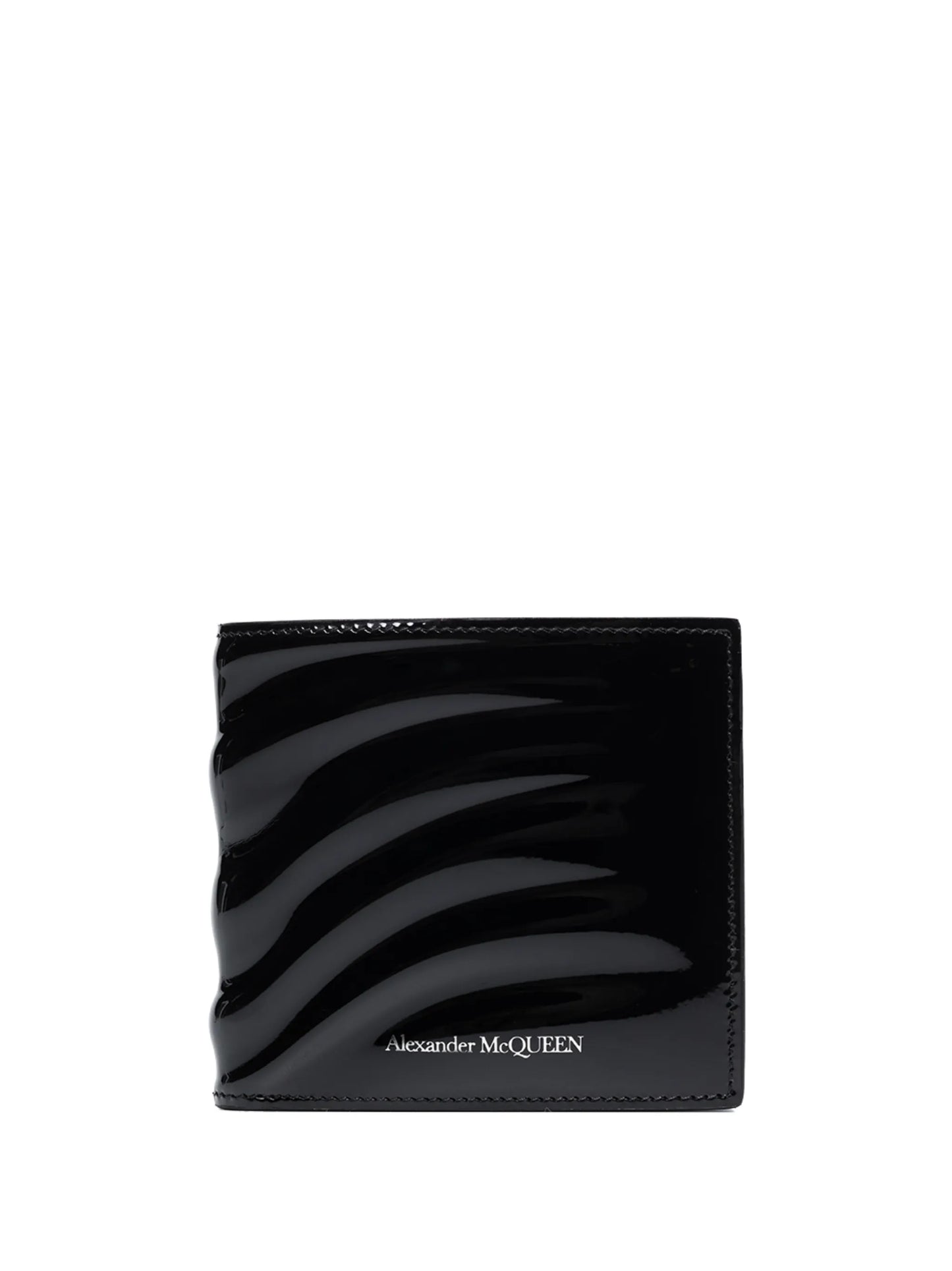 Rib 8cc patent leather bifold wallet