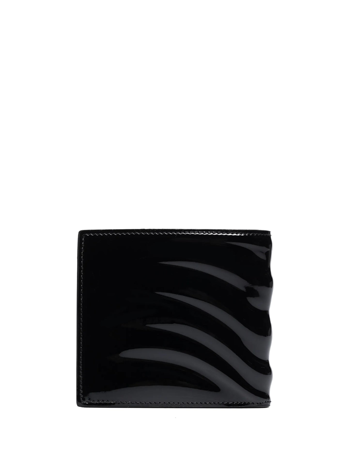 Rib 8cc patent leather bifold wallet