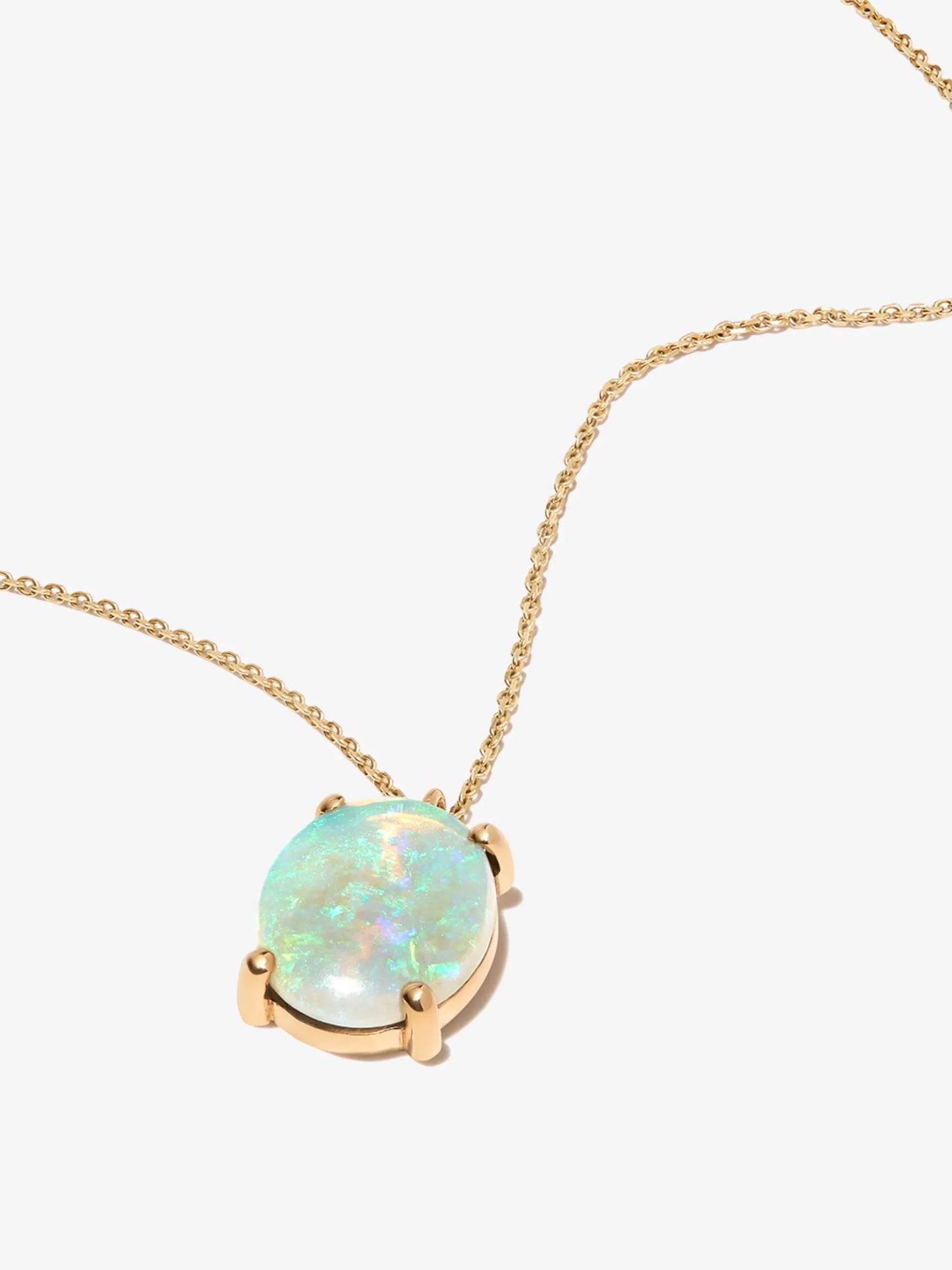 14kt yellow gold opal necklace