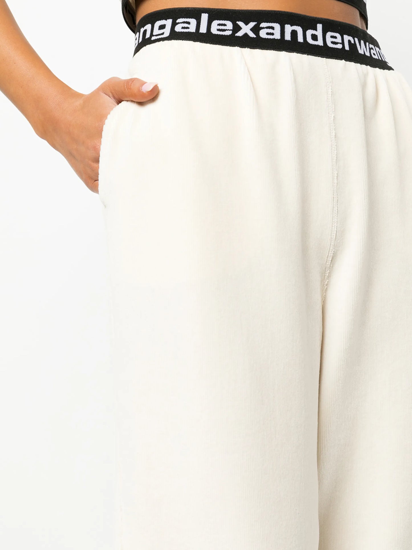 corduroy logo-waistband track pants