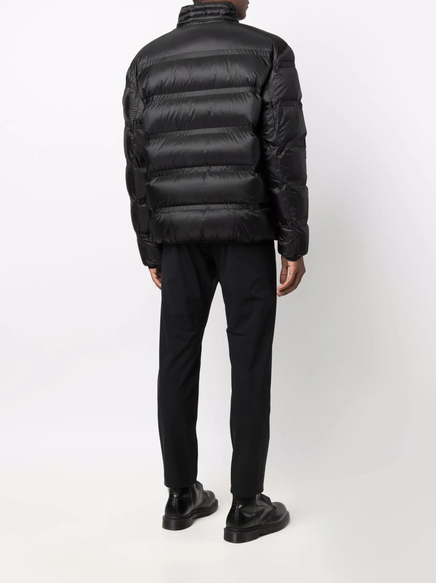 logo-patch feather-down puffer jacket