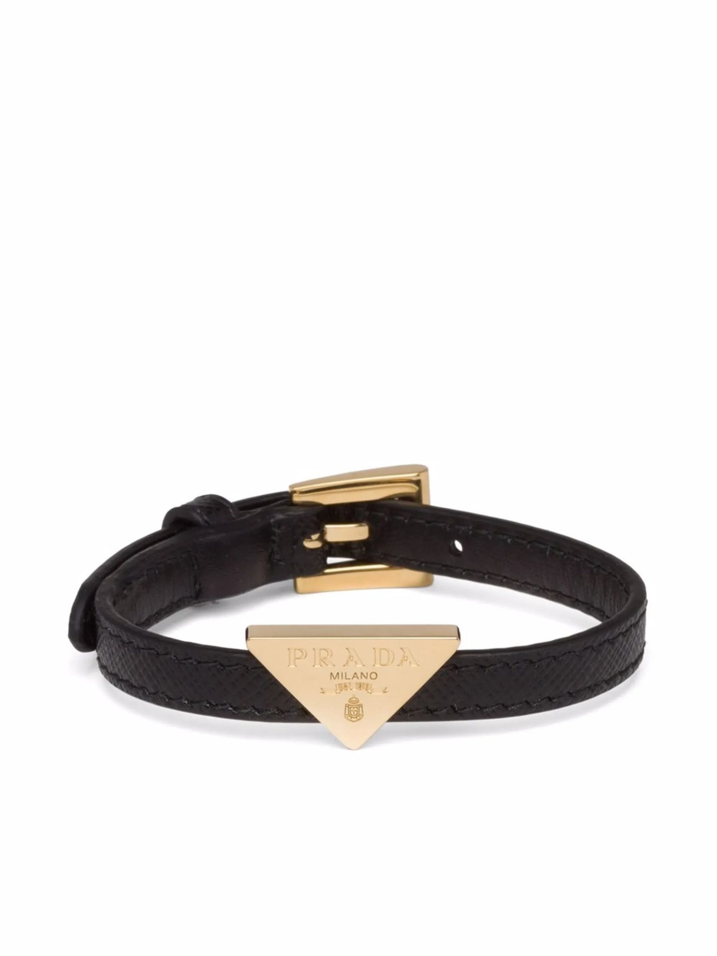 triangle-logo leather bracelet