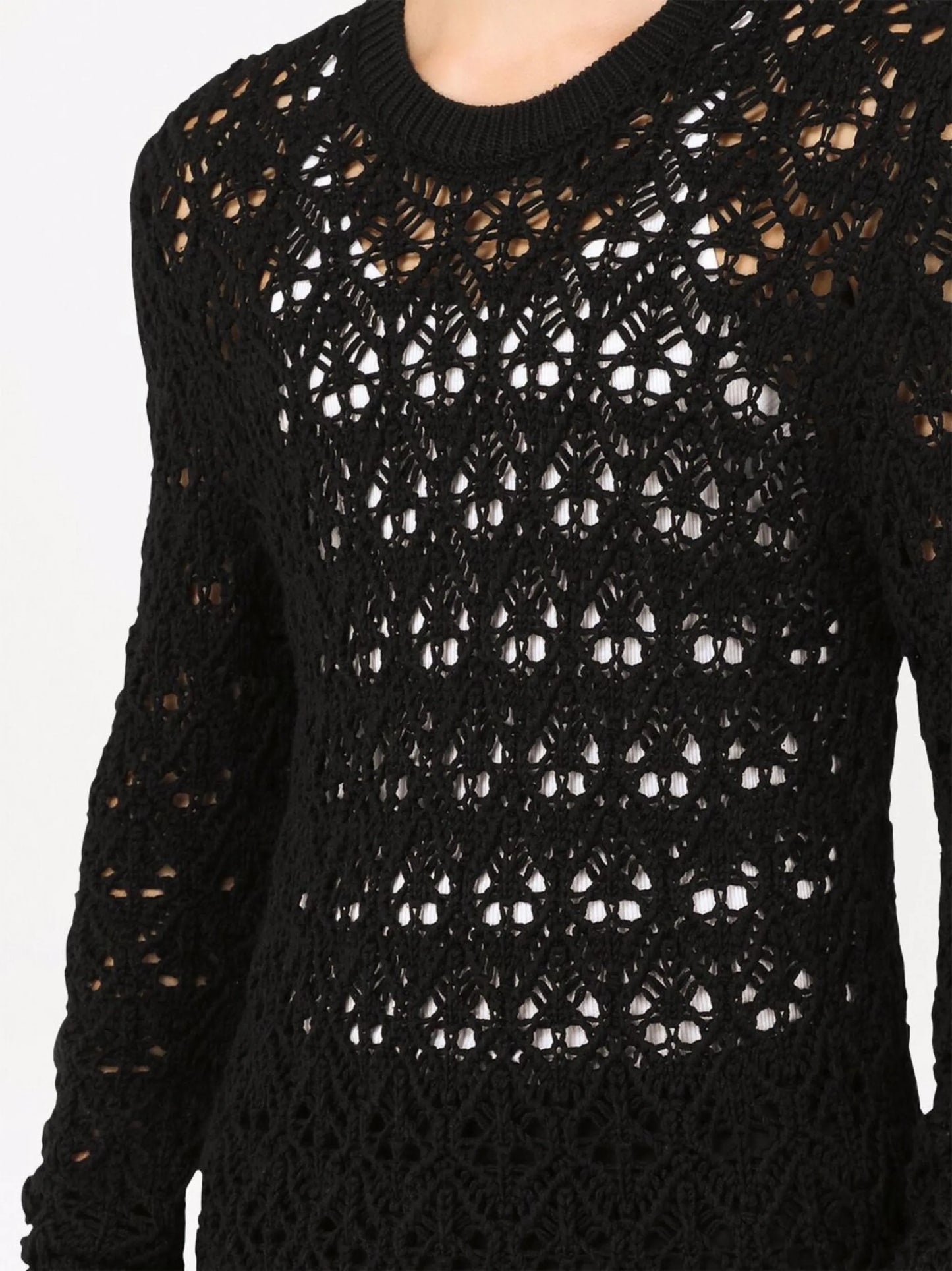 longline open knit wool jumper