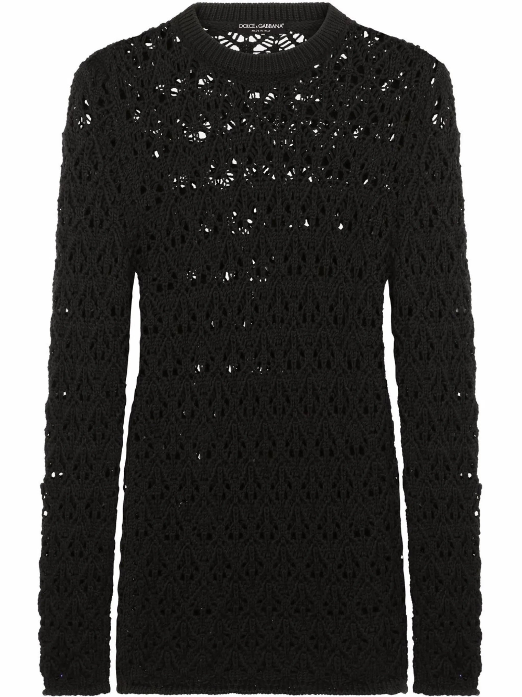 longline open knit wool jumper