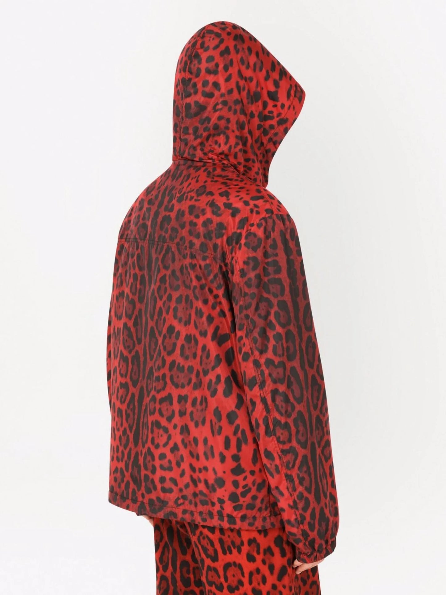leopard-print hooded jacket
