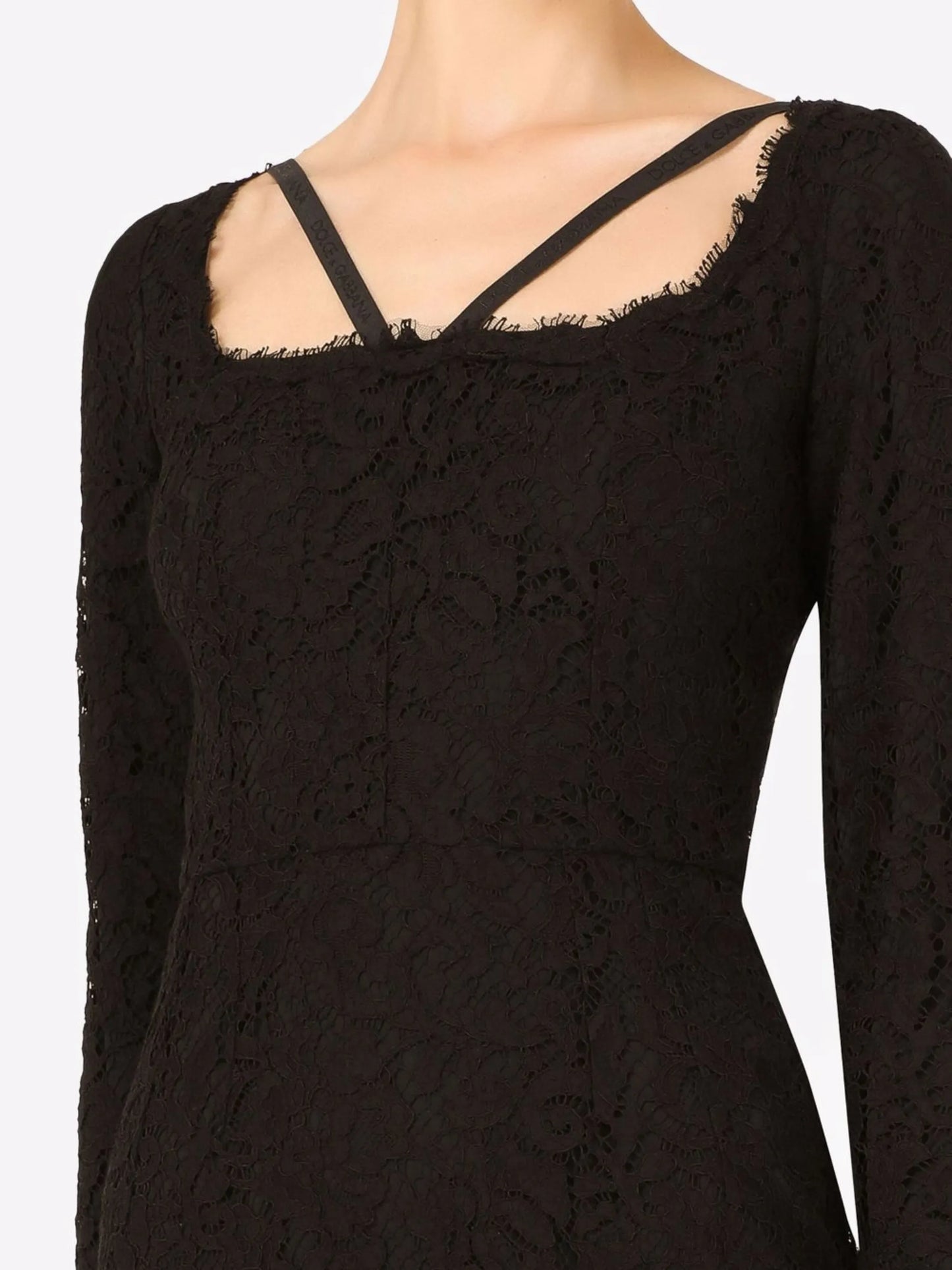 long-sleeve lace minidress