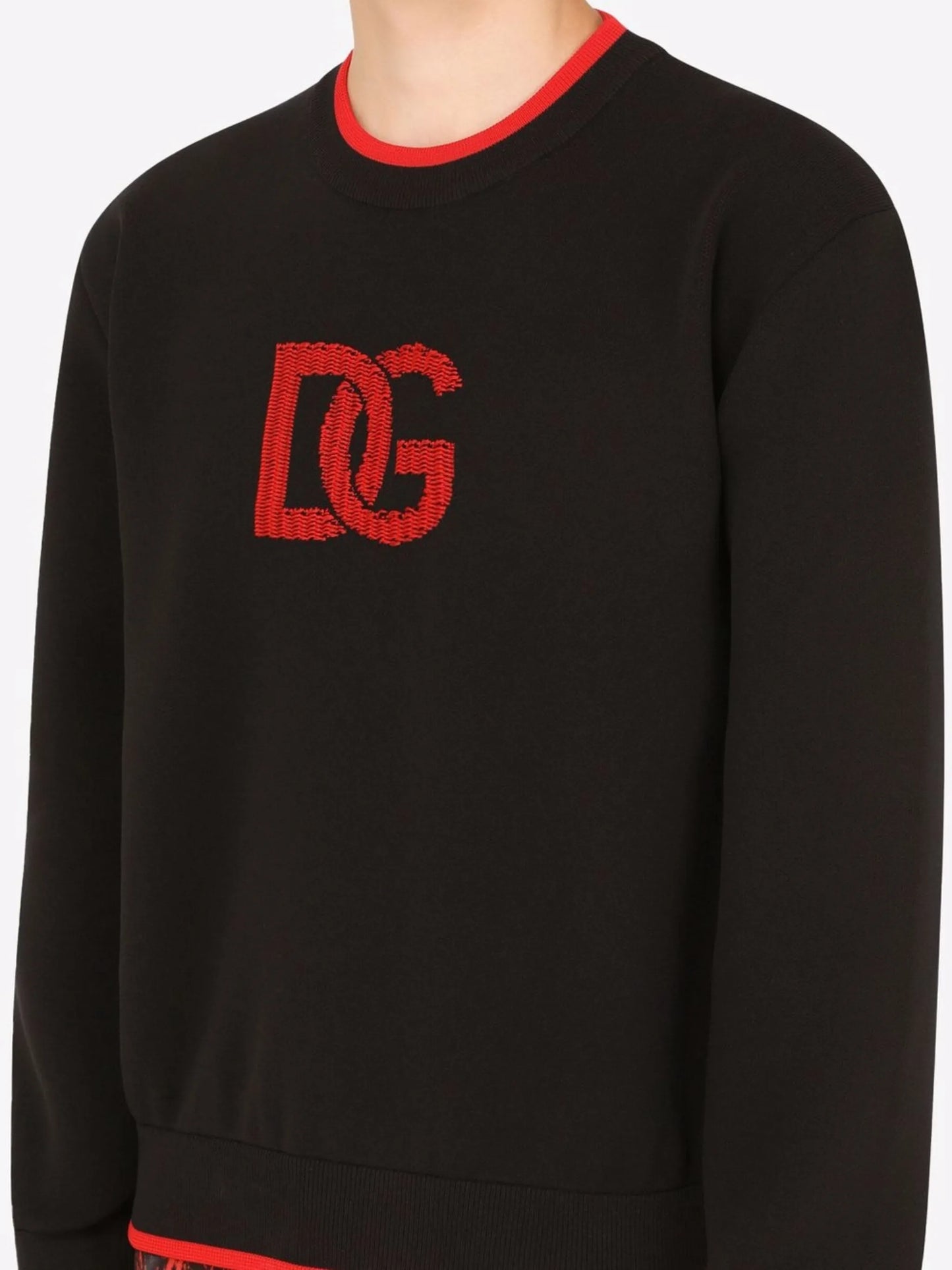 logo-print contrasting-trim jumper