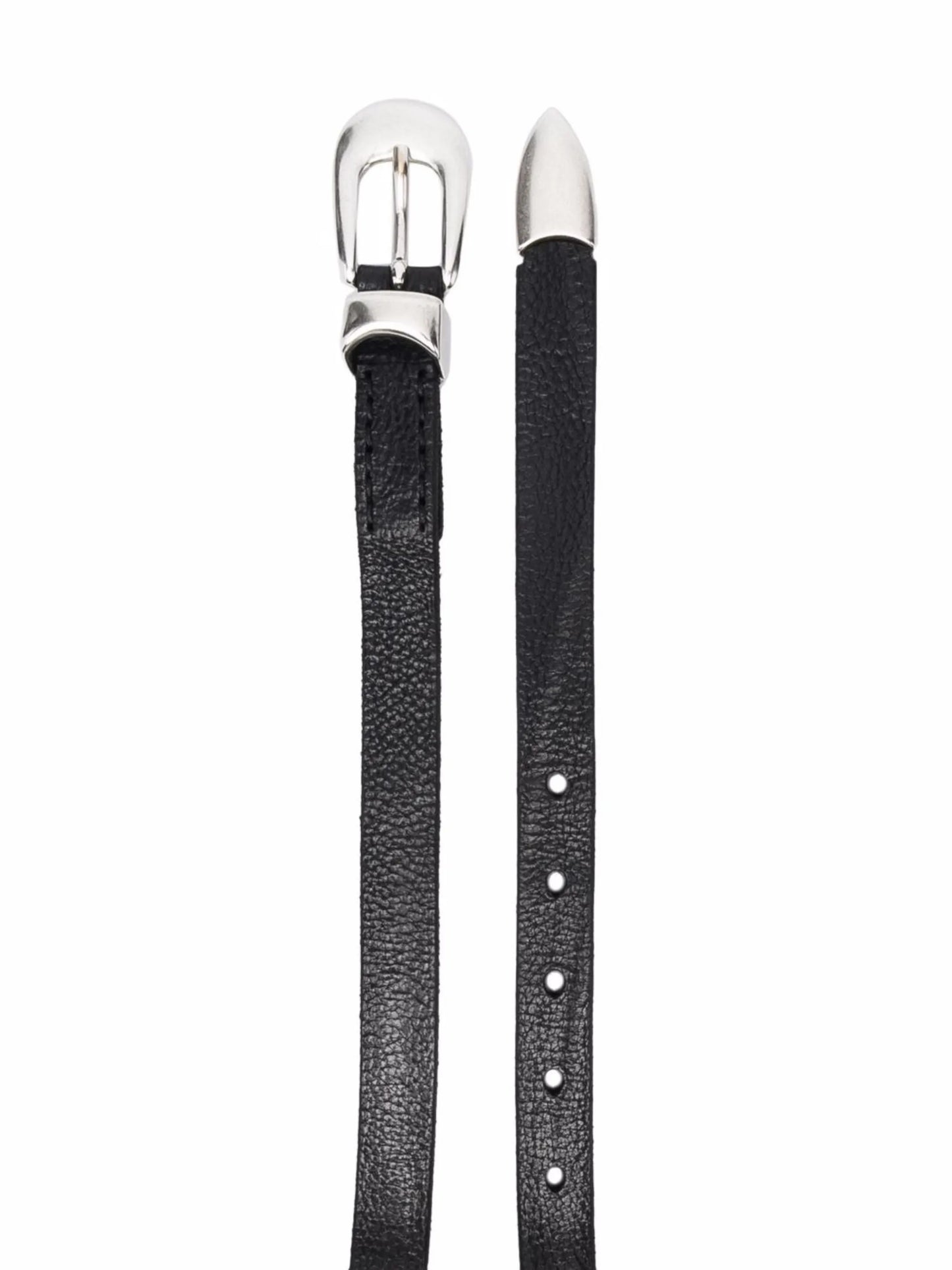 leather metal-tip belt