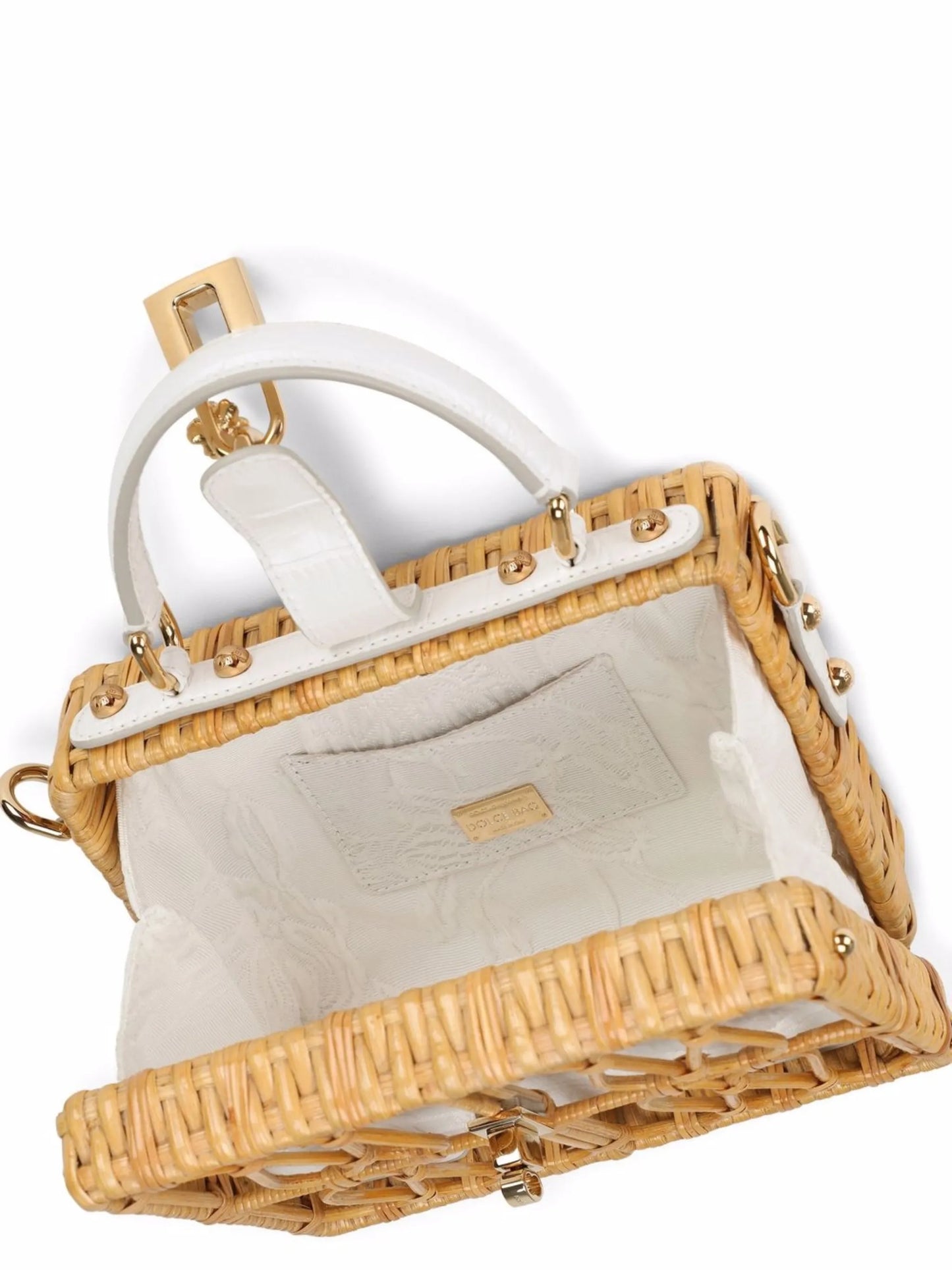Dolce Box wicker top-handle bag