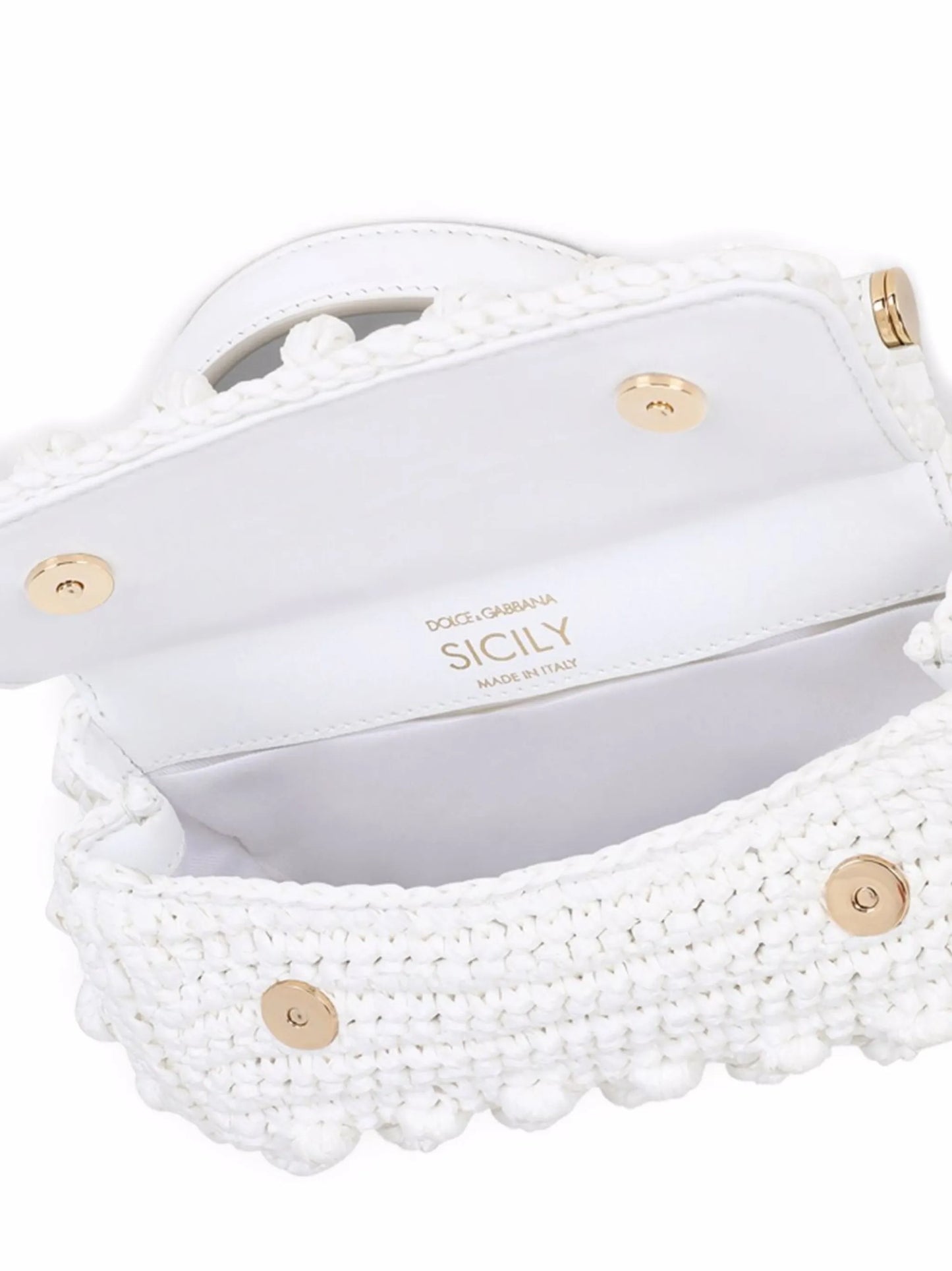 small Sicily raffia top-handle bag