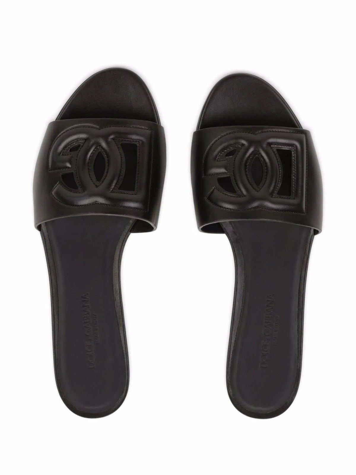 calfskin sliders with DG logo