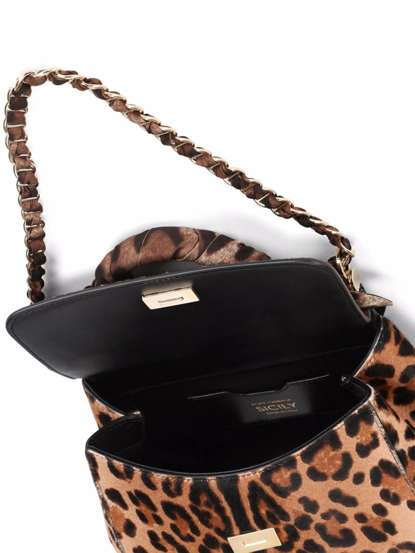 medium Sicily leopard-print top-handle bag