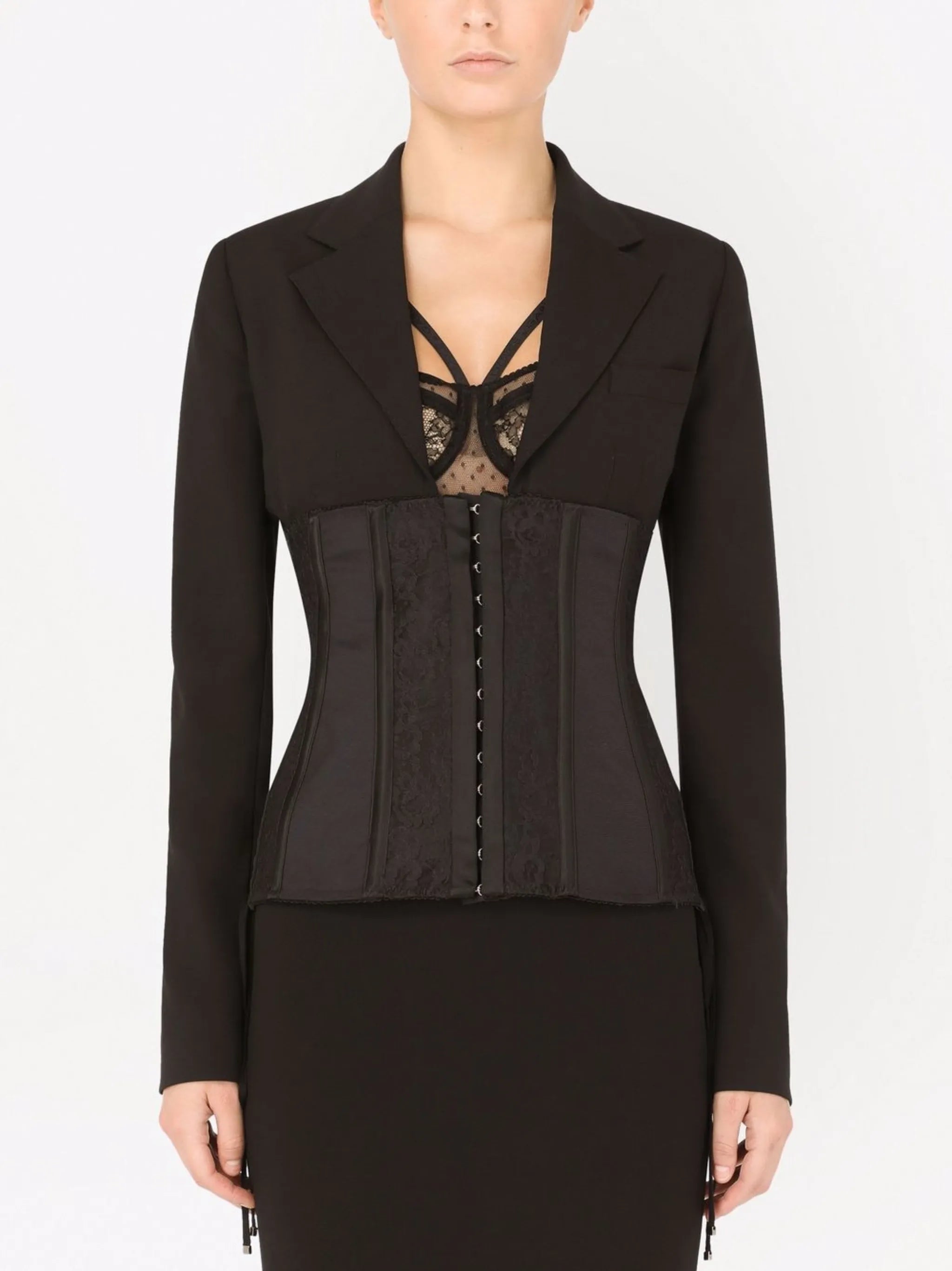 lace-up bustier jacket