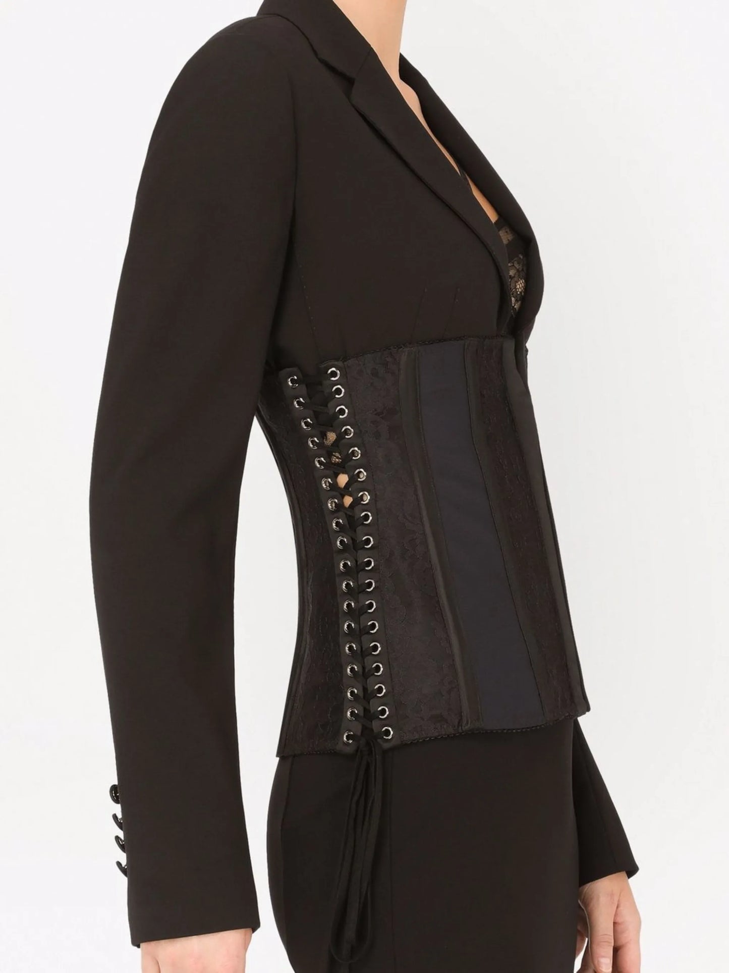 lace-up bustier jacket