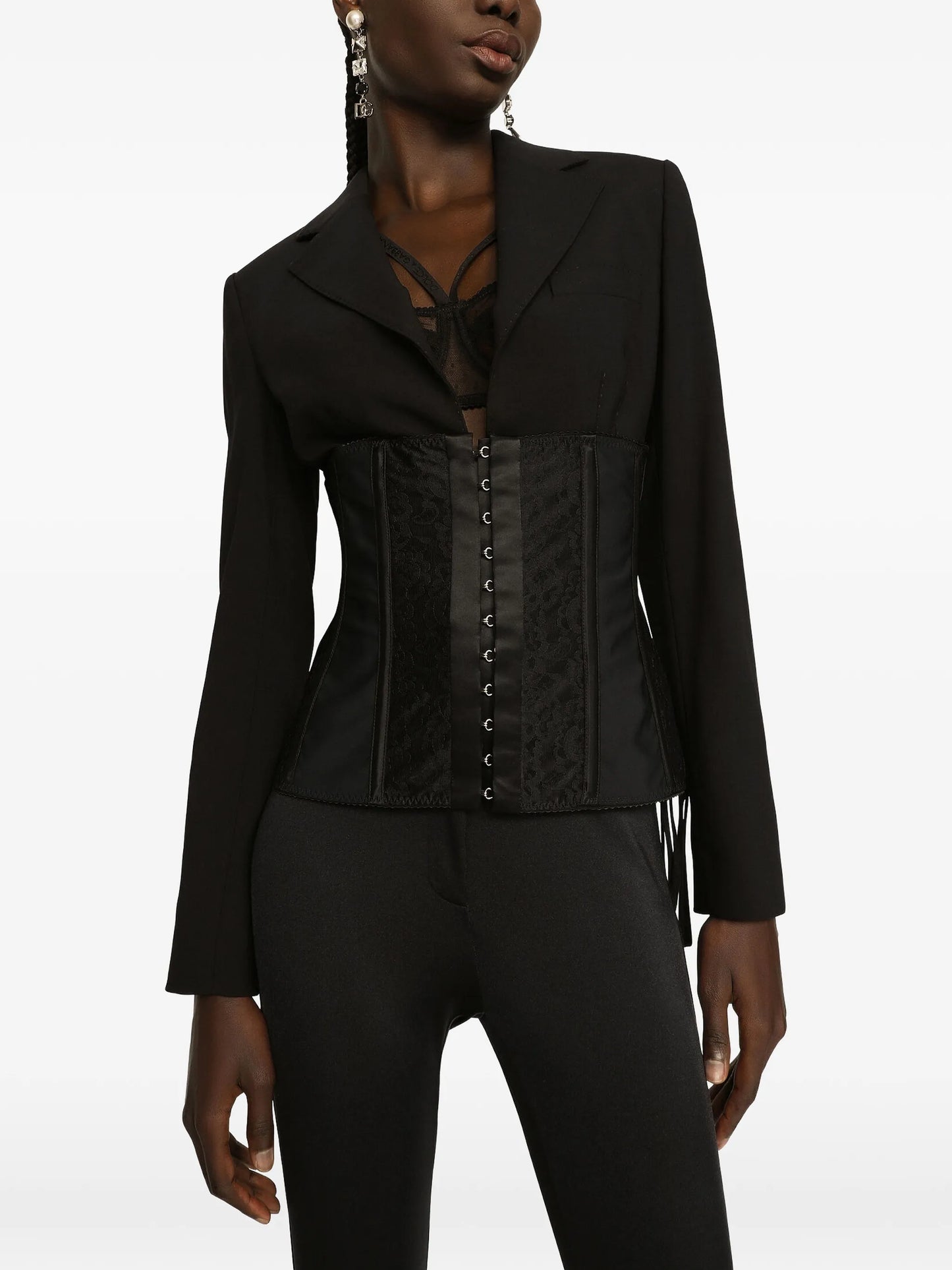 lace-up bustier jacket