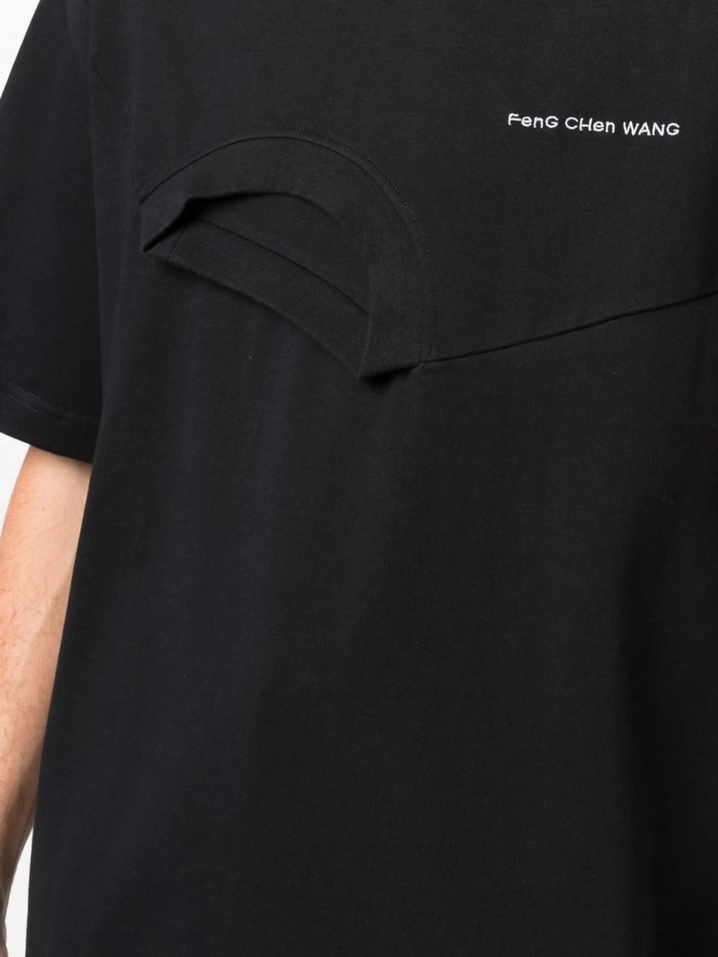 layered embroidered logo T-shirt