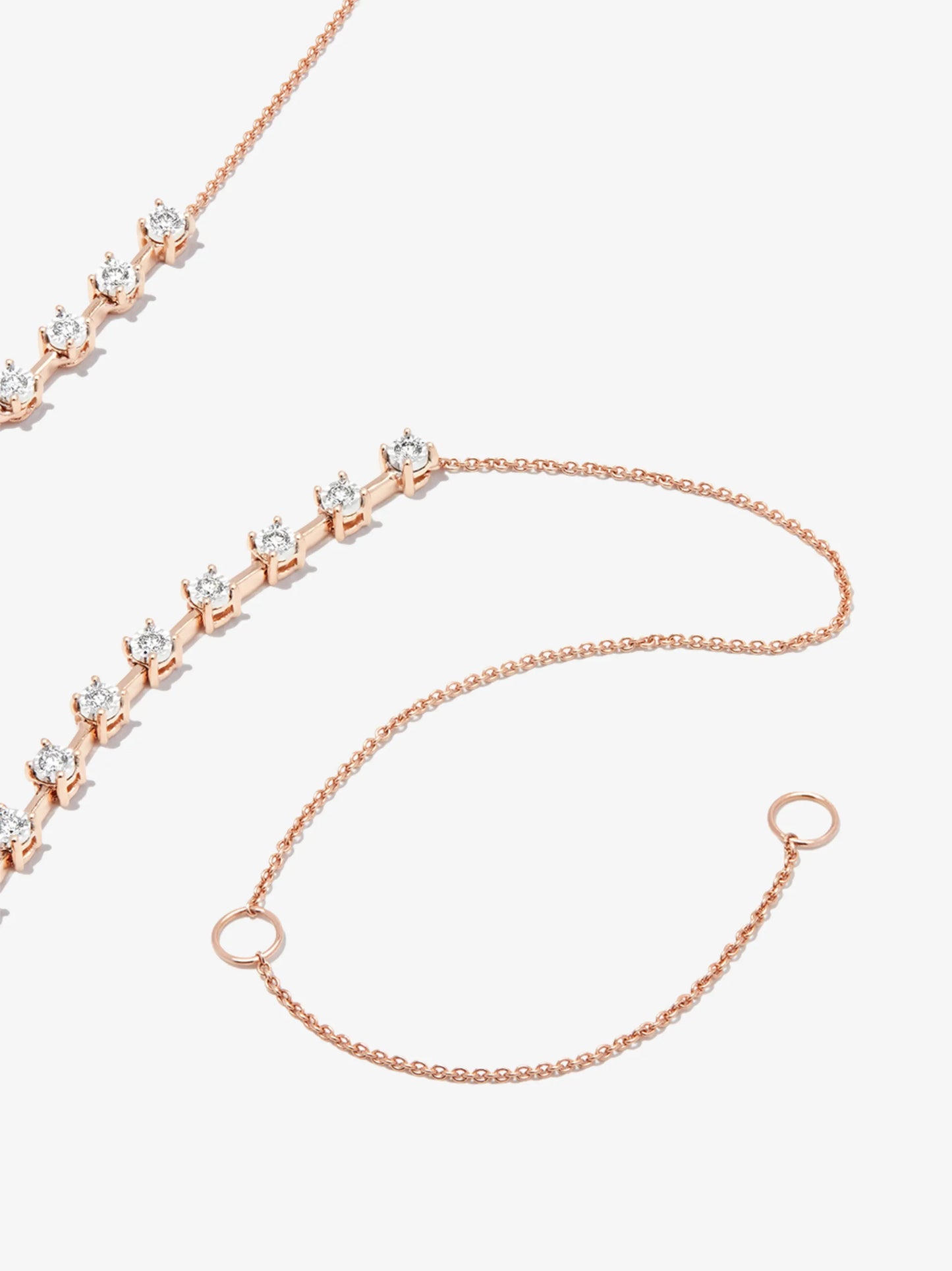 14kt rose gold Ava Bea diamond tennis necklace