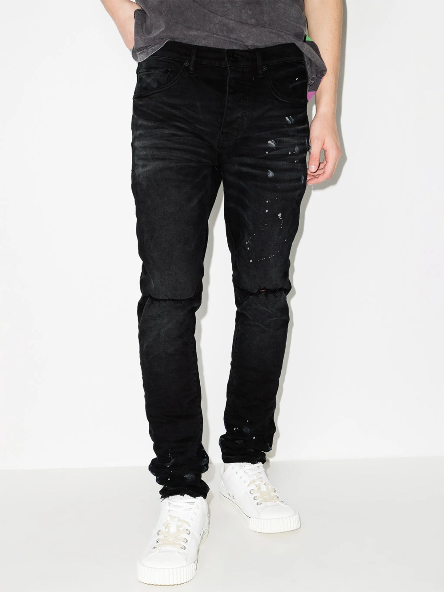 P001 Black Resin Knee Slit 'Black' "Black"