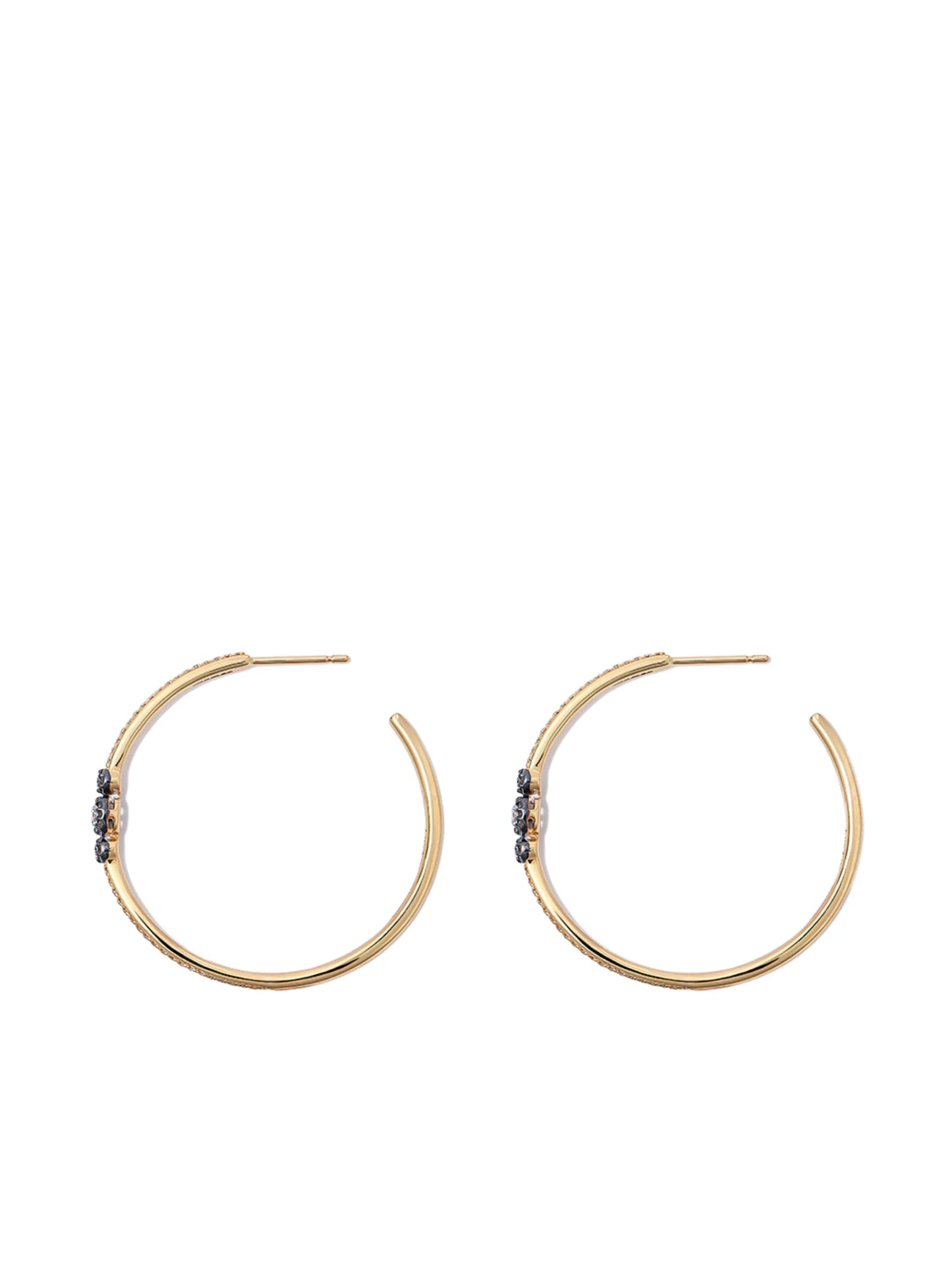14kt yellow gold diamond hoop earrings