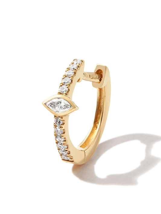 14kt yellow gold diamond hoop earring