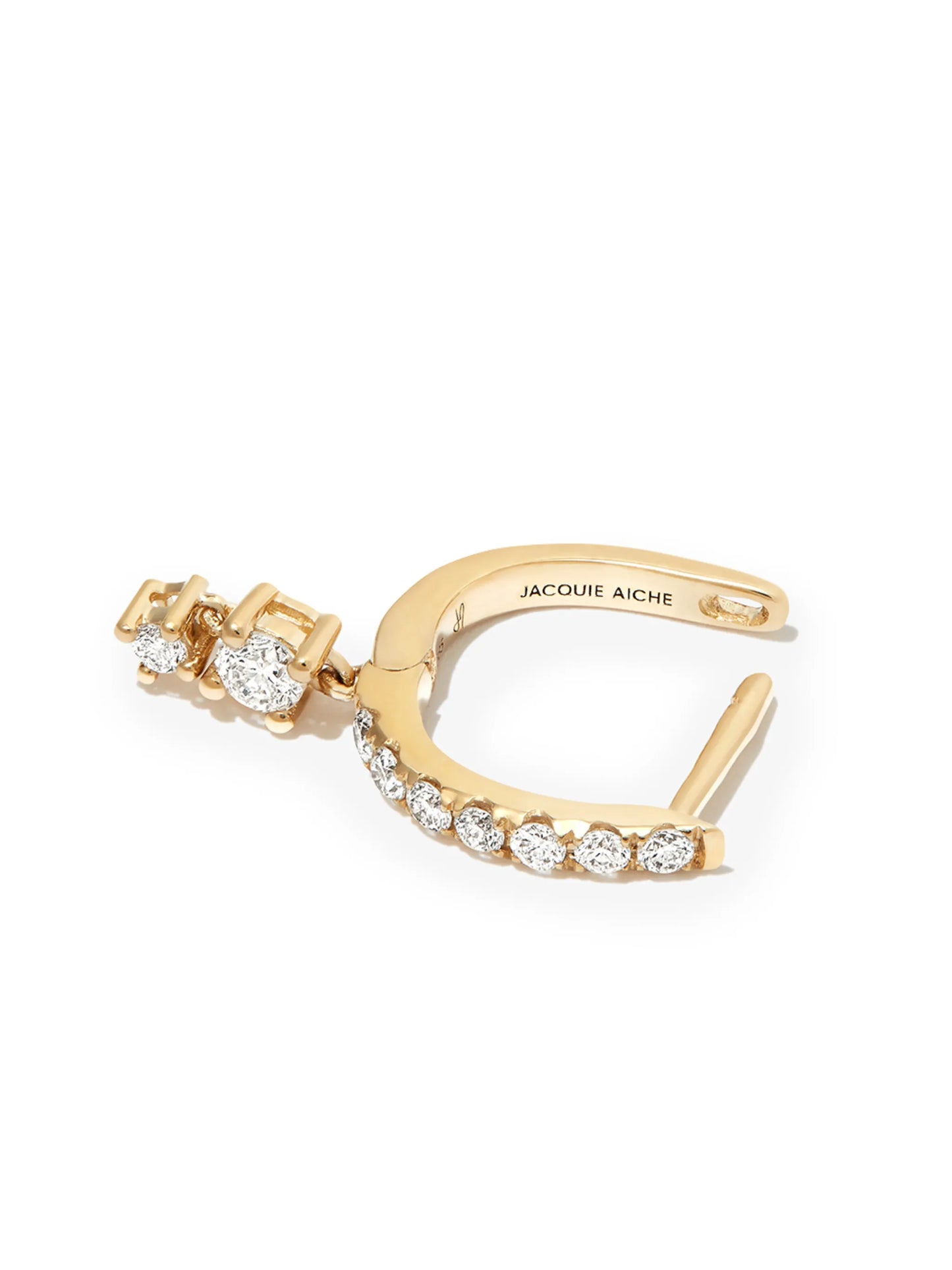 14kt yellow gold diamond mini hoop earring